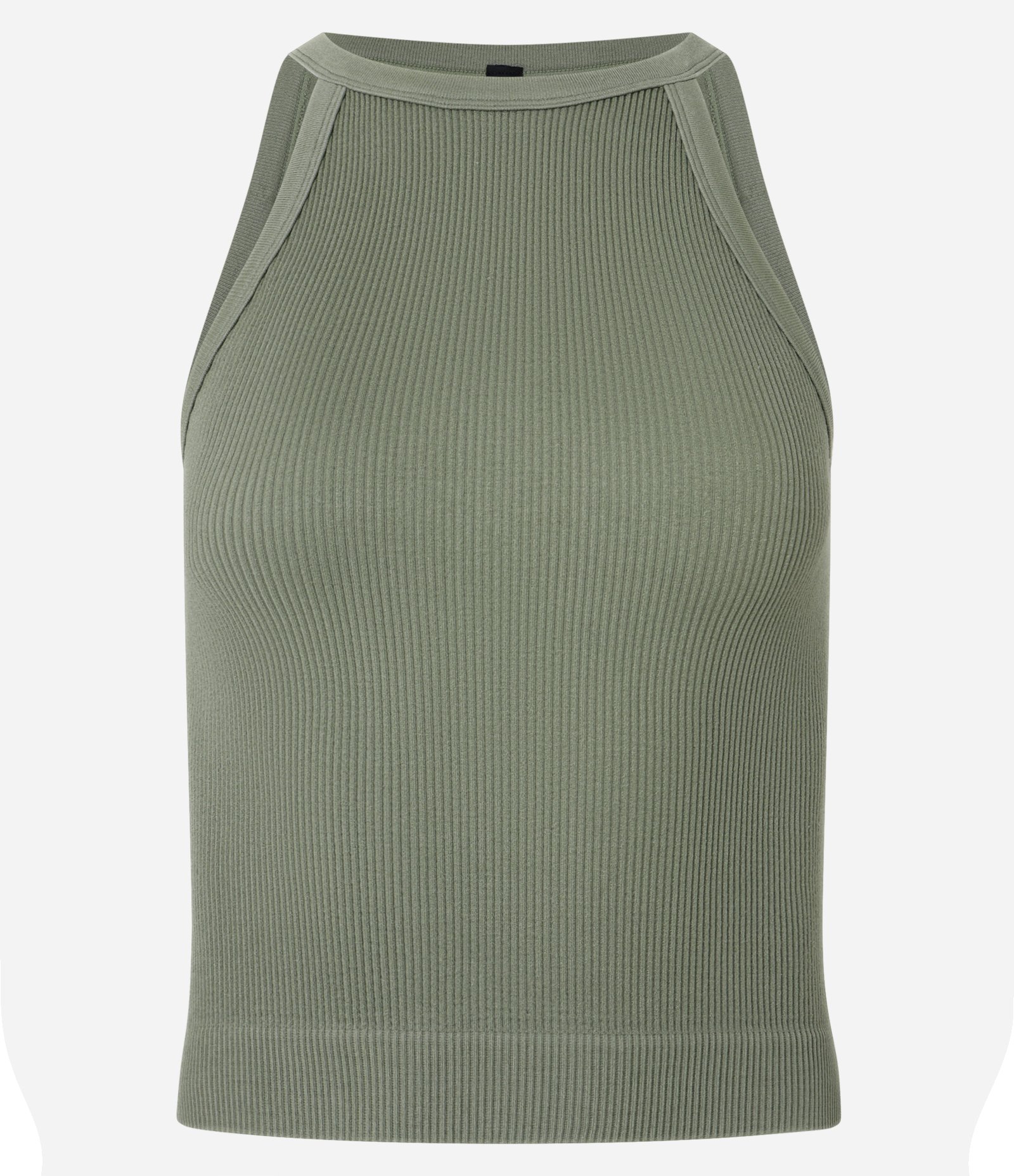 Blusa Básica com Decote Halter com Textura e Sem Costura Verde 4