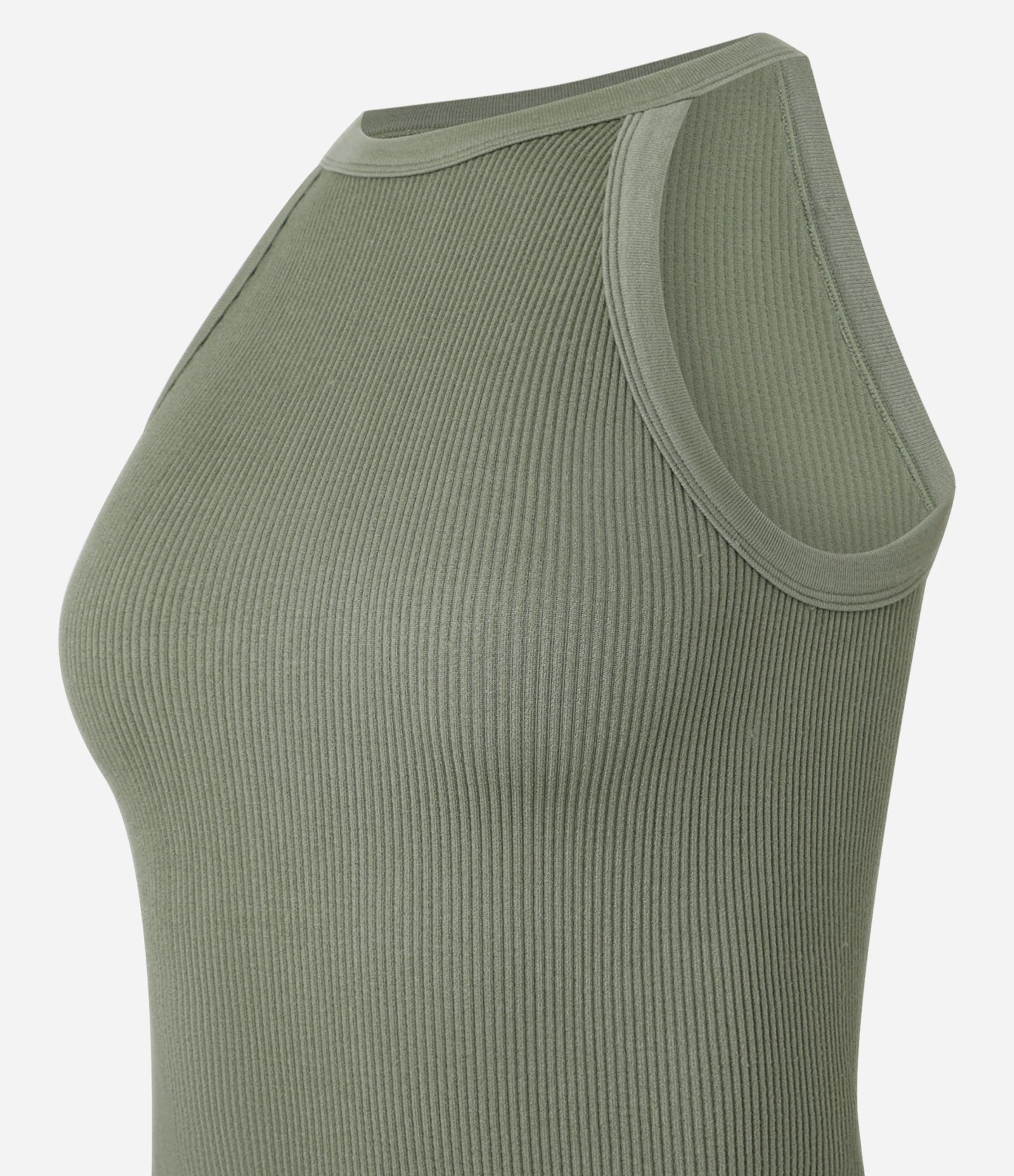 Blusa Básica com Decote Halter com Textura e Sem Costura Verde 5