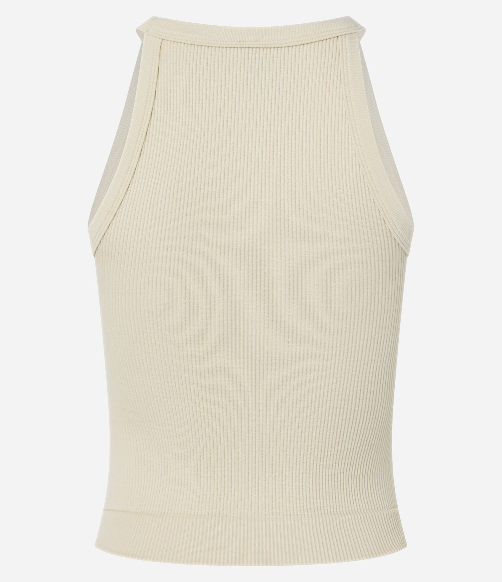 Blusa Básica com Decote Halter com Textura e Sem Costura Amarelo 5