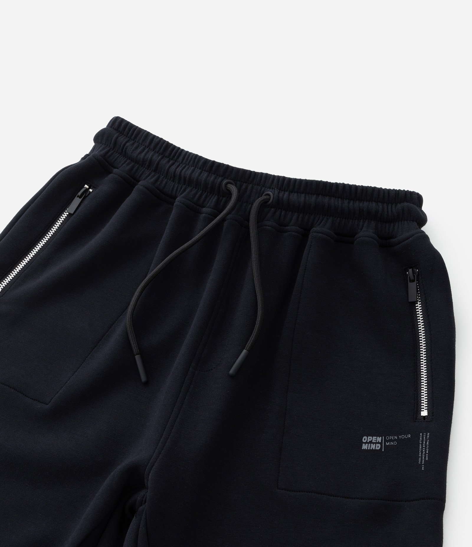 Calça Infantil em Moletom com Recortes e Zíper - Tam 5 a 14 Anos Preto 8