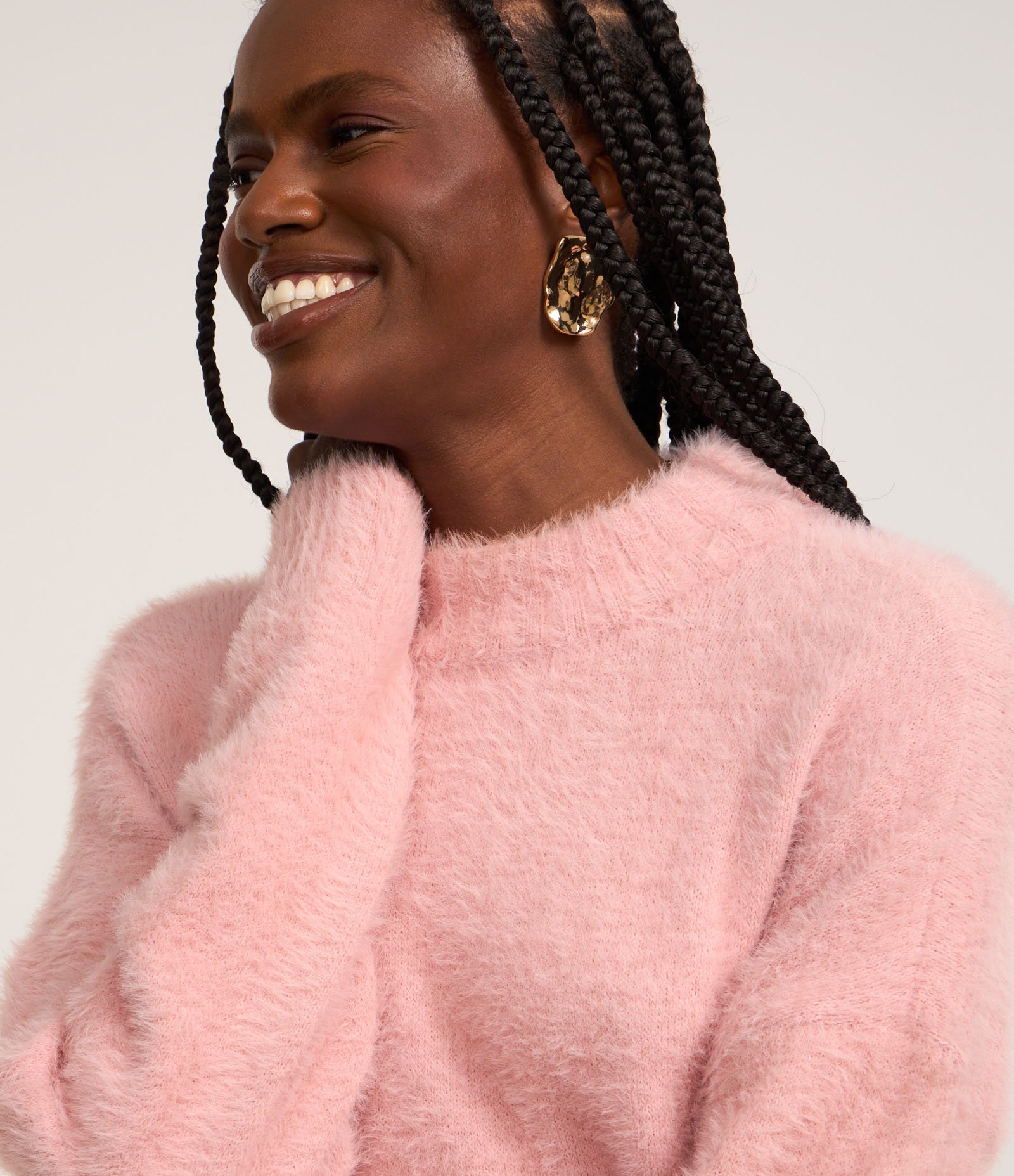 Suéter Slim Alongado em Tricô com Pelinhos 4