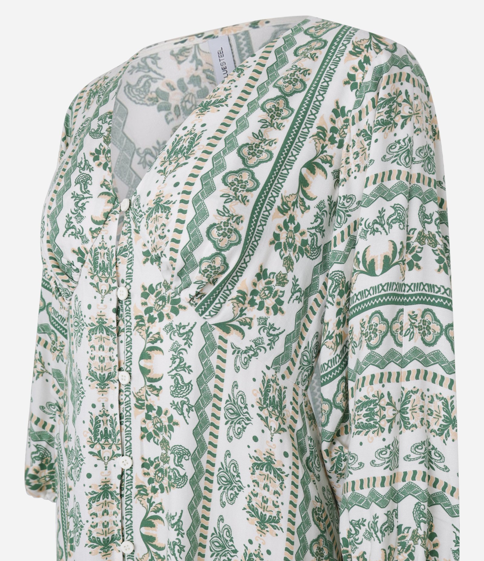 Vestido New Midi em Viscose com Estampa Floral Verde 2