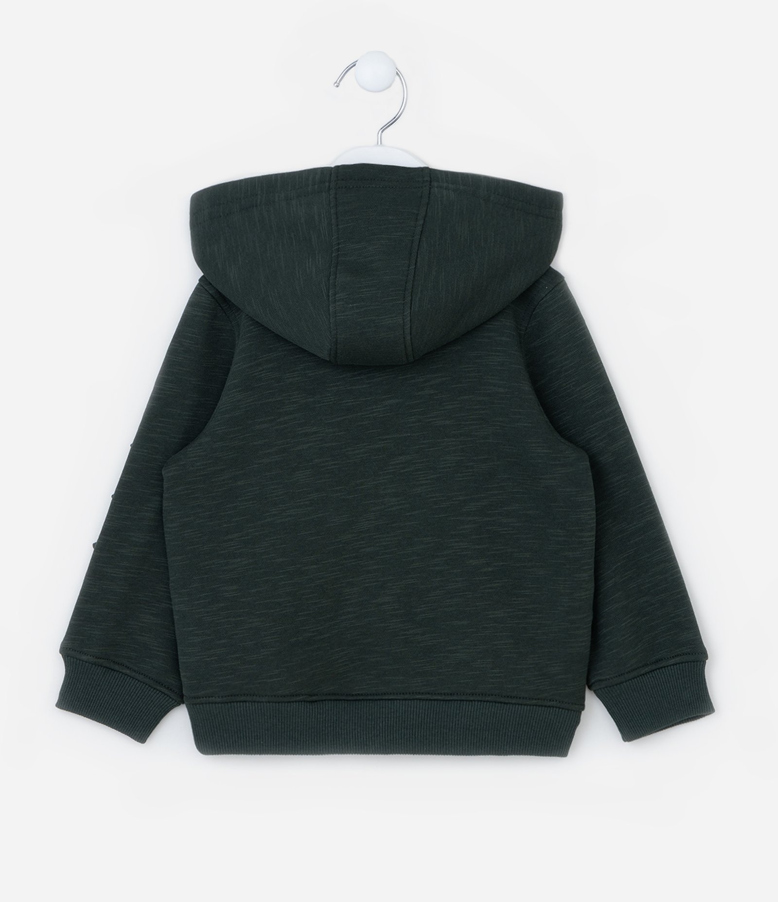 Casaco Infantil Quentinho com Estampa Dinos e Crista 3D - Tam 1 a 5 Anos Verde Escuro 2