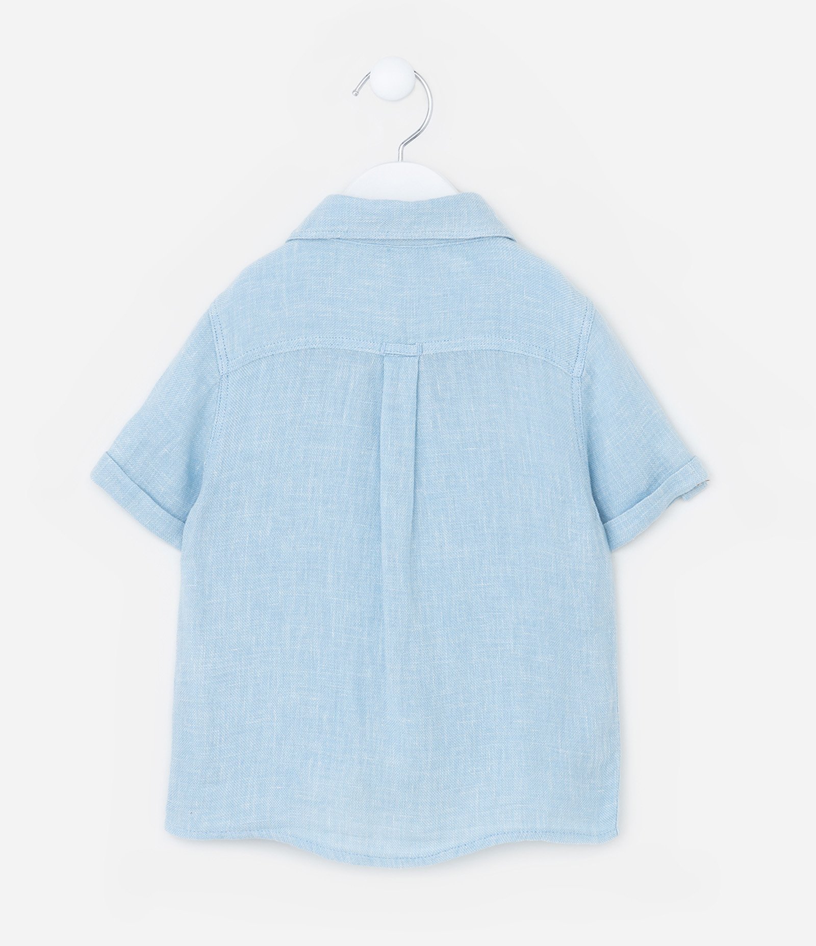 Camisa Infantil em Viscolinho com Bolsinho - Tam 1 a 4 Anos Azul 3