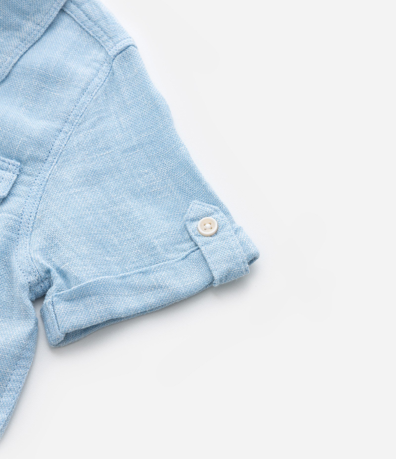 Camisa Infantil em Viscolinho com Bolsinho - Tam 1 a 4 Anos Azul 5