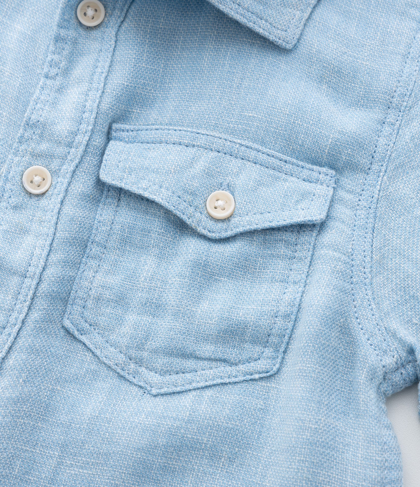 Camisa Infantil em Viscolinho com Bolsinho - Tam 1 a 4 Anos Azul 7