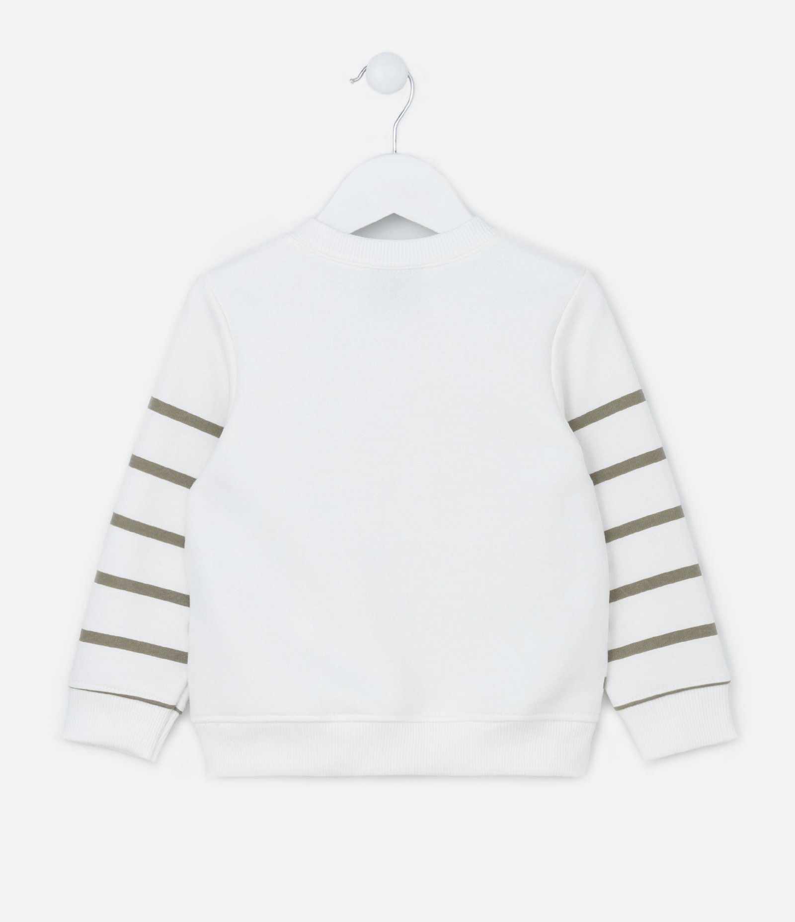 Blusão Infantil Quentinho com Estampa Listrada - Tam 1 a 5 Anos Branco 2