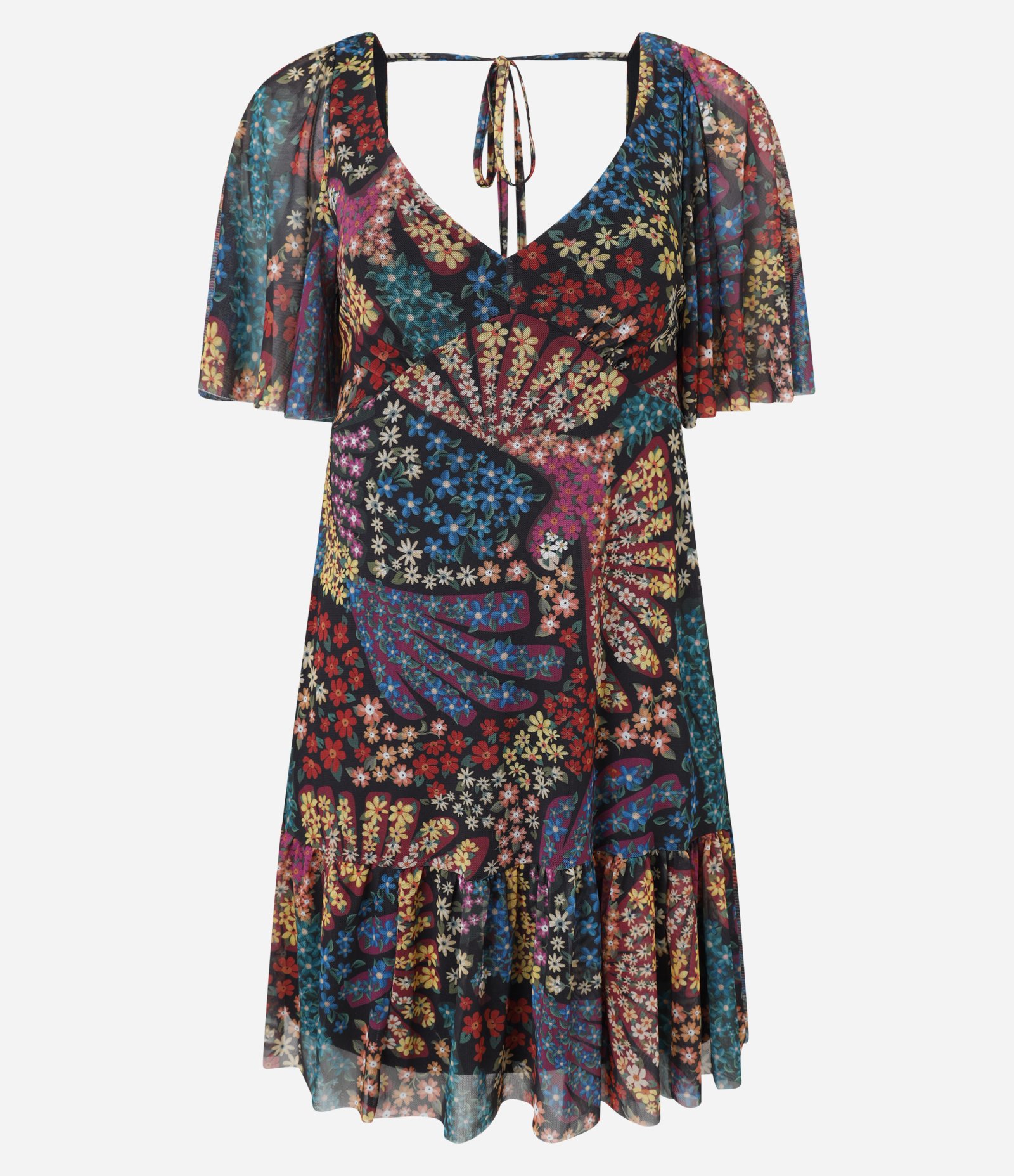 Vestido Curto em Tule com Estampa de Frutinhas Multicores 5