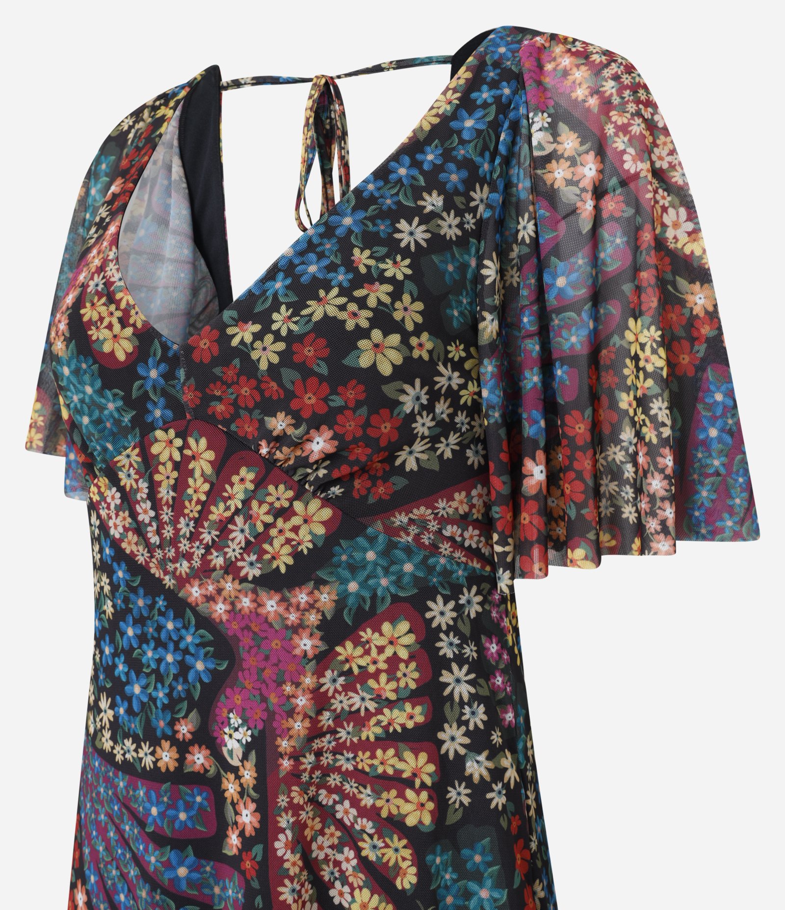 Vestido Curto em Tule com Estampa de Frutinhas Multicores 6