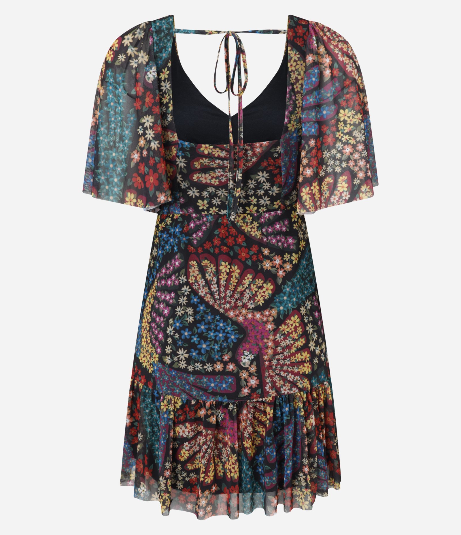 Vestido Curto em Tule com Estampa de Frutinhas Multicores 7