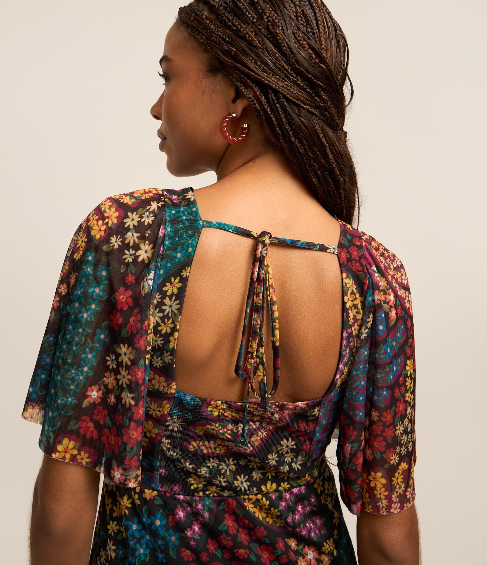 Vestido Curto em Tule com Estampa de Frutinhas Multicores 4