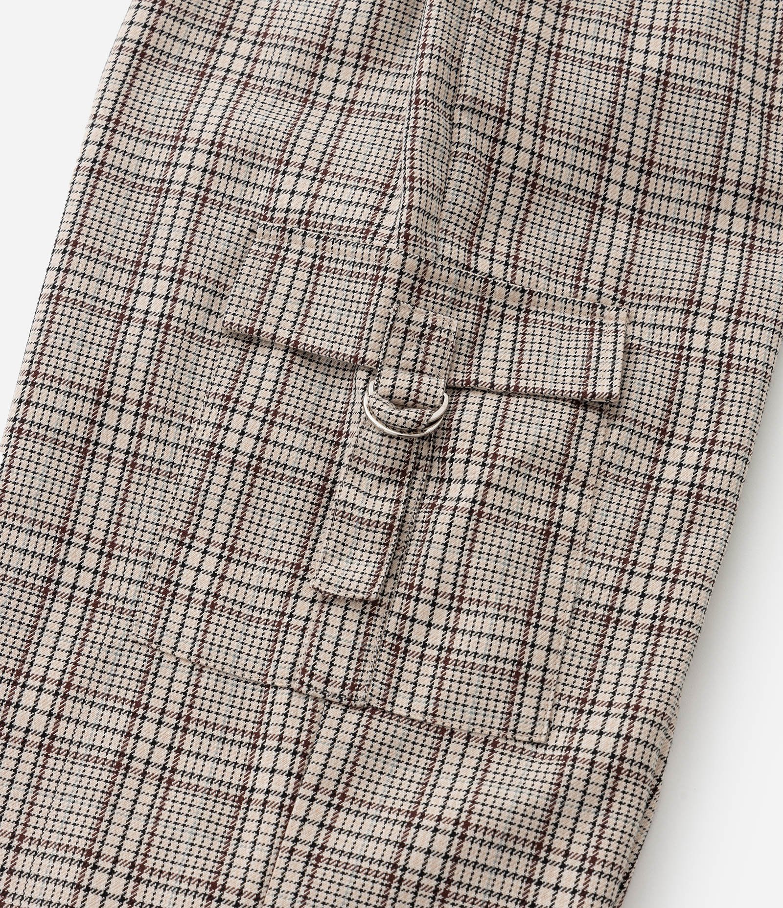 Calça Infantil com Bolsos Cargo e Estampa Xadrez - Tam 5 a 14 Anos Bege 4