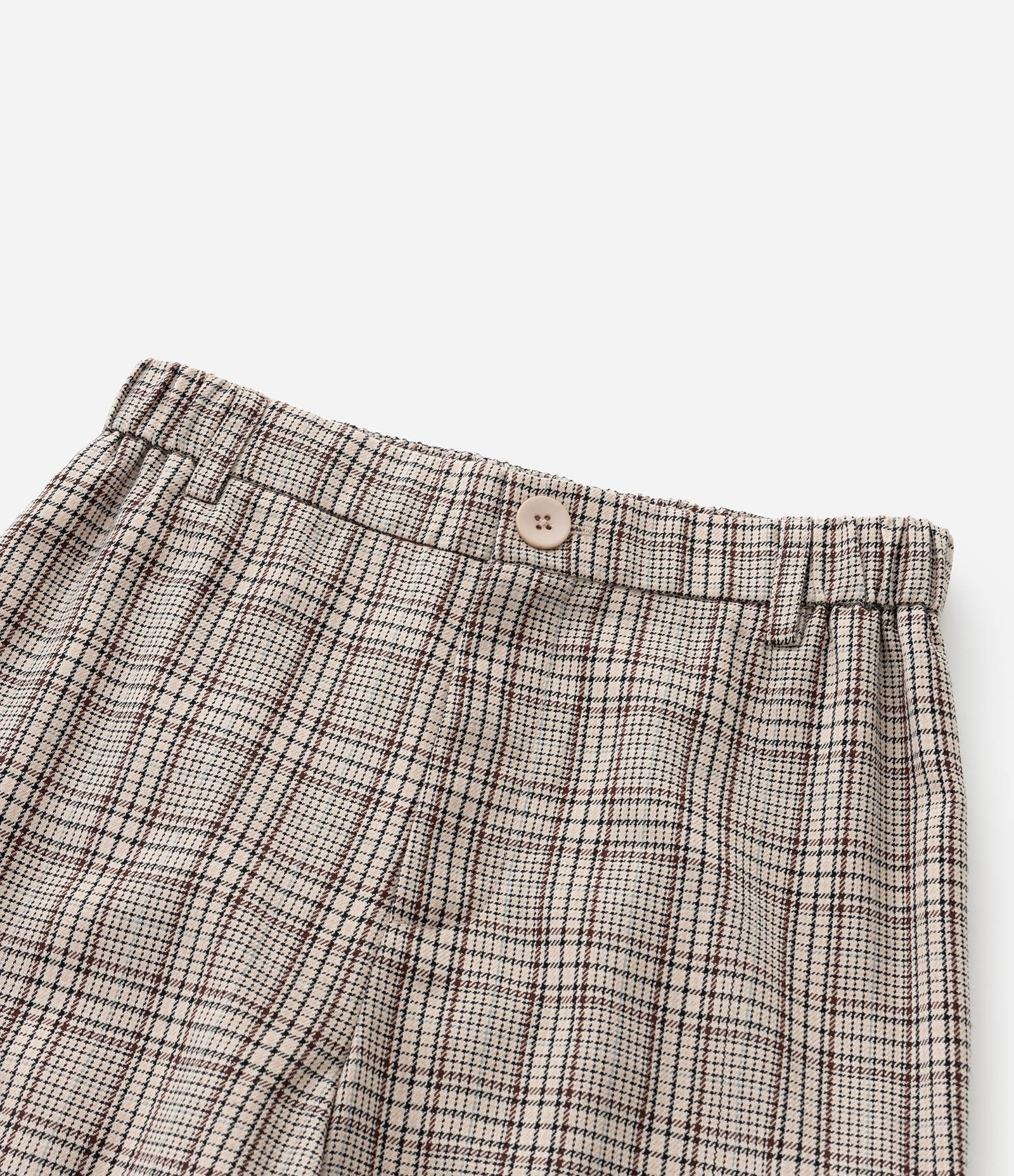 Calça Infantil com Bolsos Cargo e Estampa Xadrez - Tam 5 a 14 Anos Bege 6