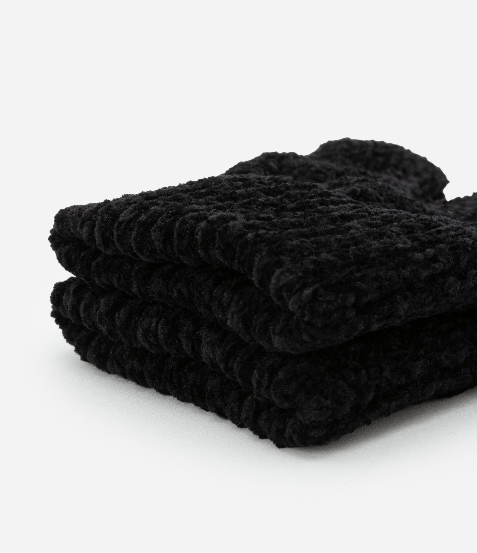 Luva Dedo Longo em Chenille Preto 2