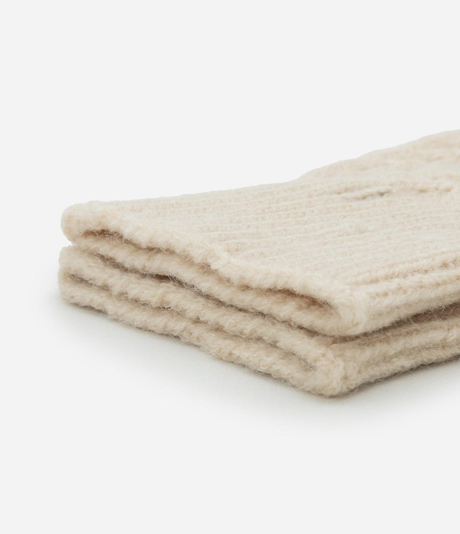 Luva em Tricot com Textura Bege 4