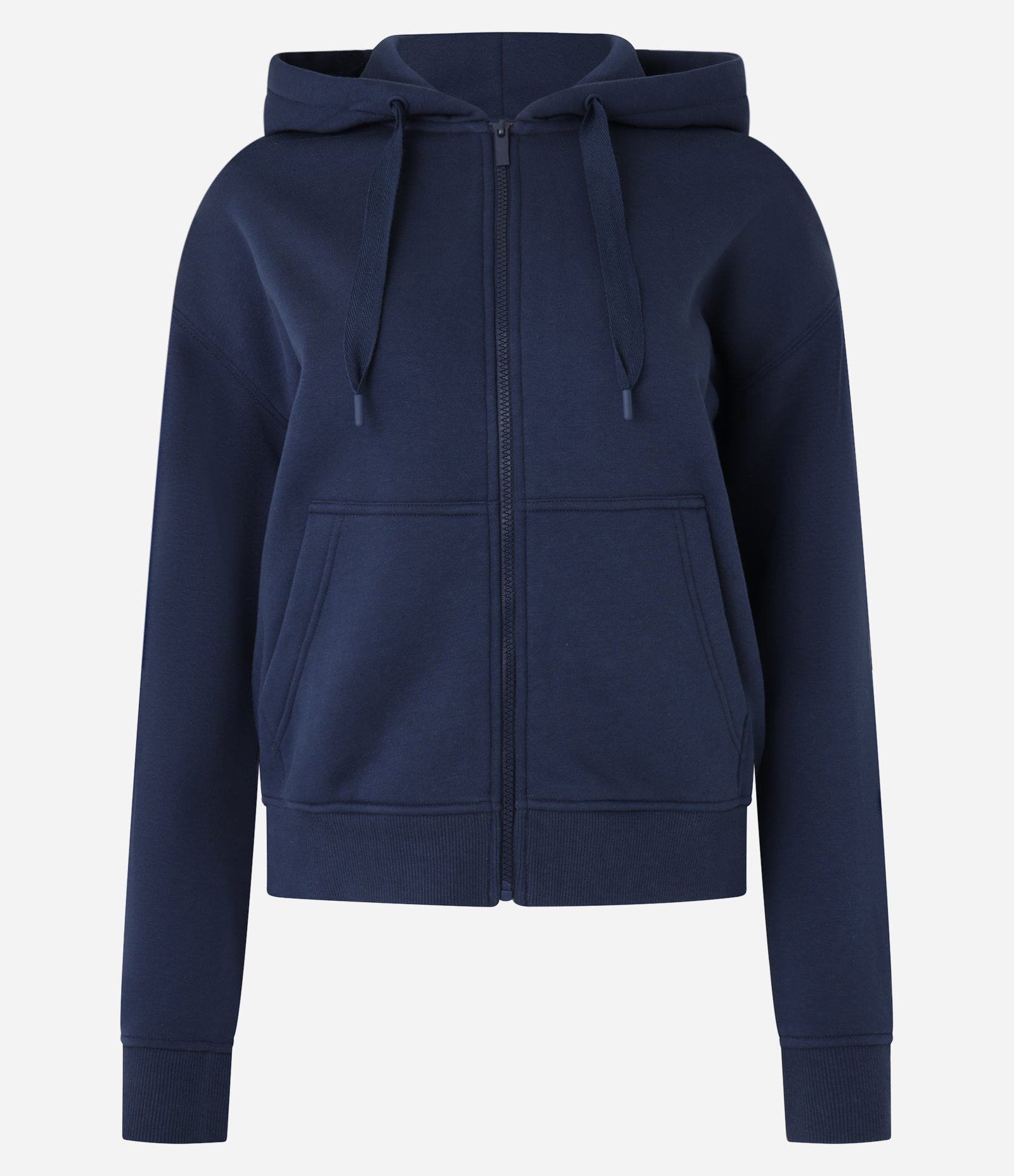 Casaco em Moletom Peluciado com Capuz e Bolso Canguru Azul Marinho 6