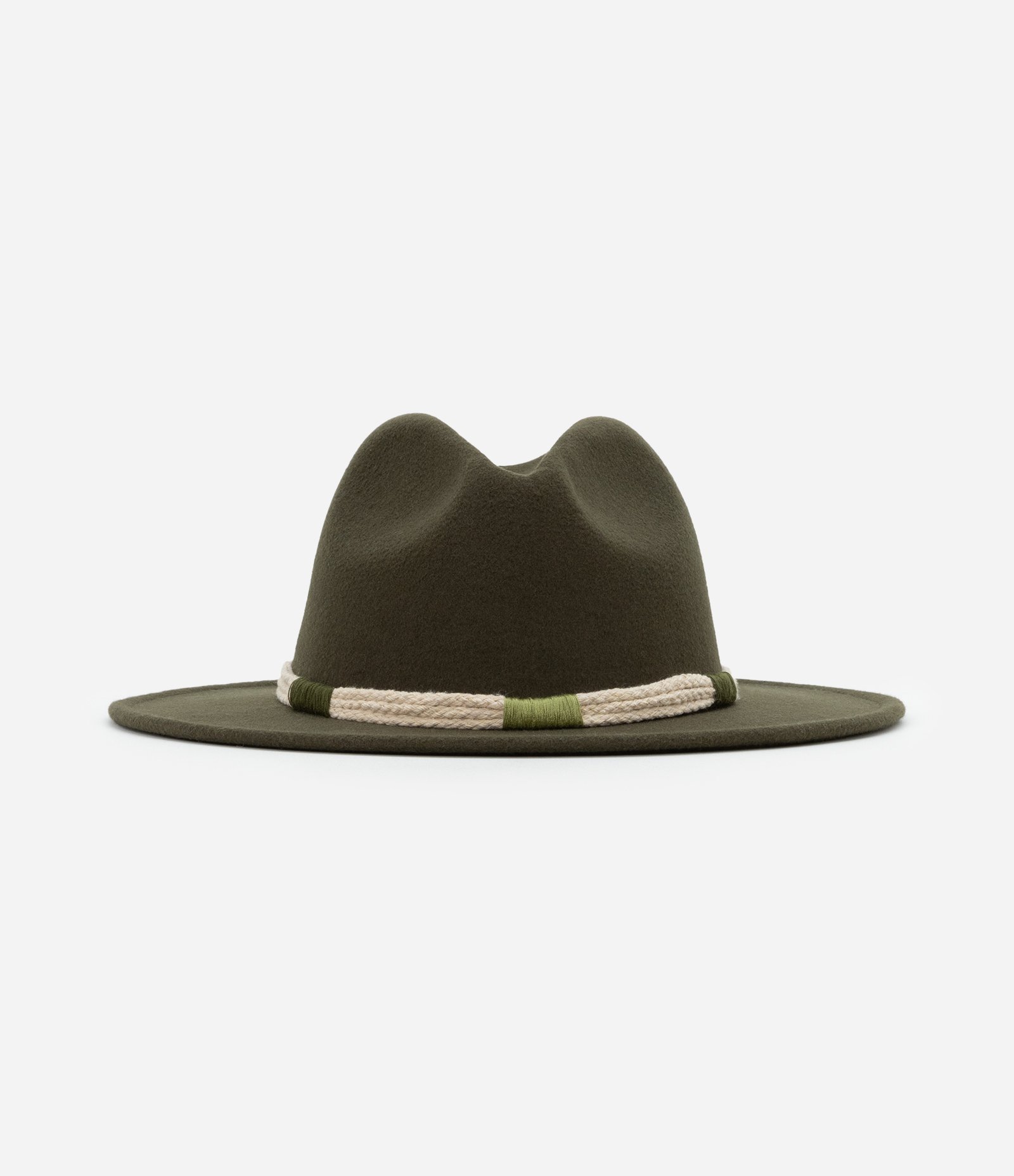 Chapéu em Suede com Cordas na Aba e Linhas Contrastantes Verde Militar 3