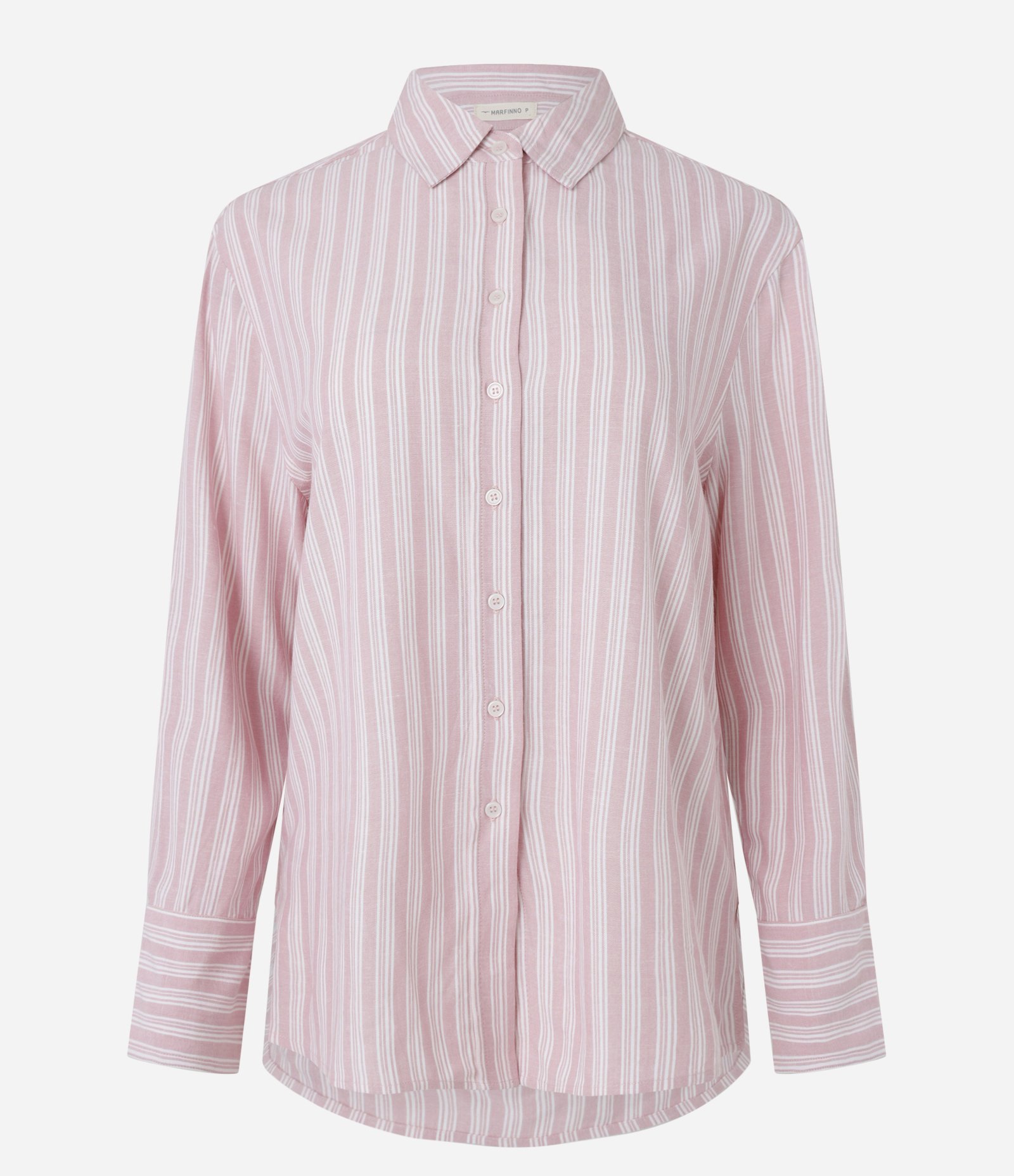 Camisa em Viscolinho com Estampa Fio Tinto Rosa 5