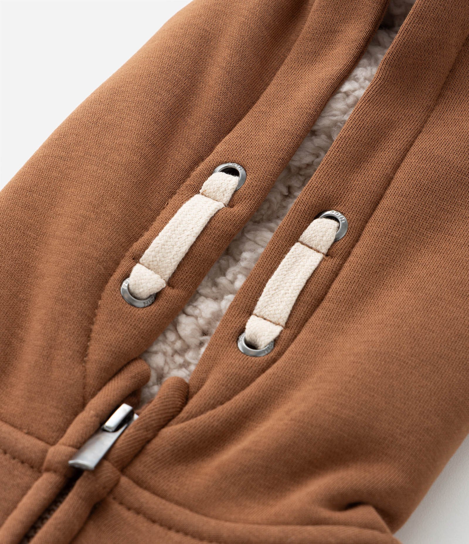 Casaco Infantil com Capuz e Forro de Sherpa - Tam 1 a 5 anos Marrom 5