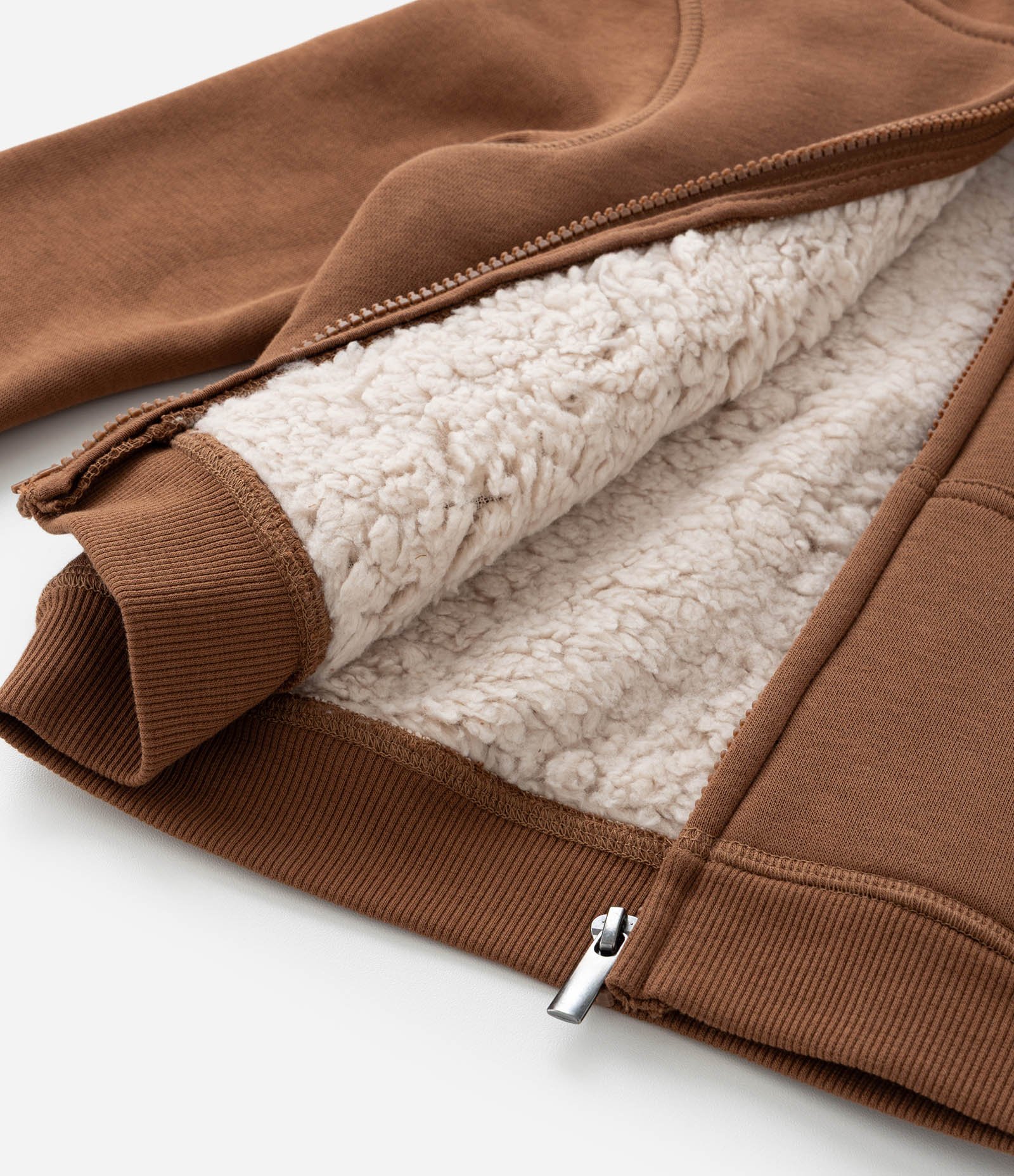 Casaco Infantil com Capuz e Forro de Sherpa - Tam 1 a 5 anos Marrom 7