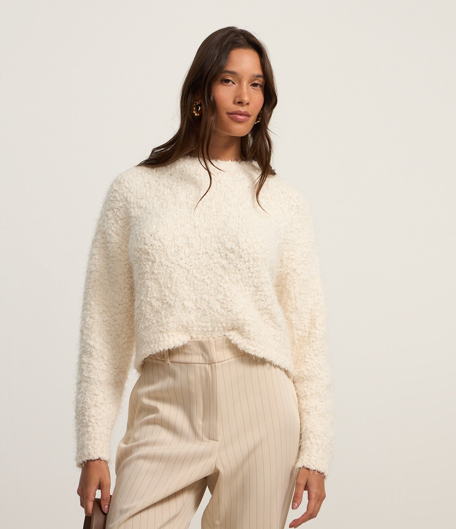 Suéter Slim em Tricô com Pelinhos 1