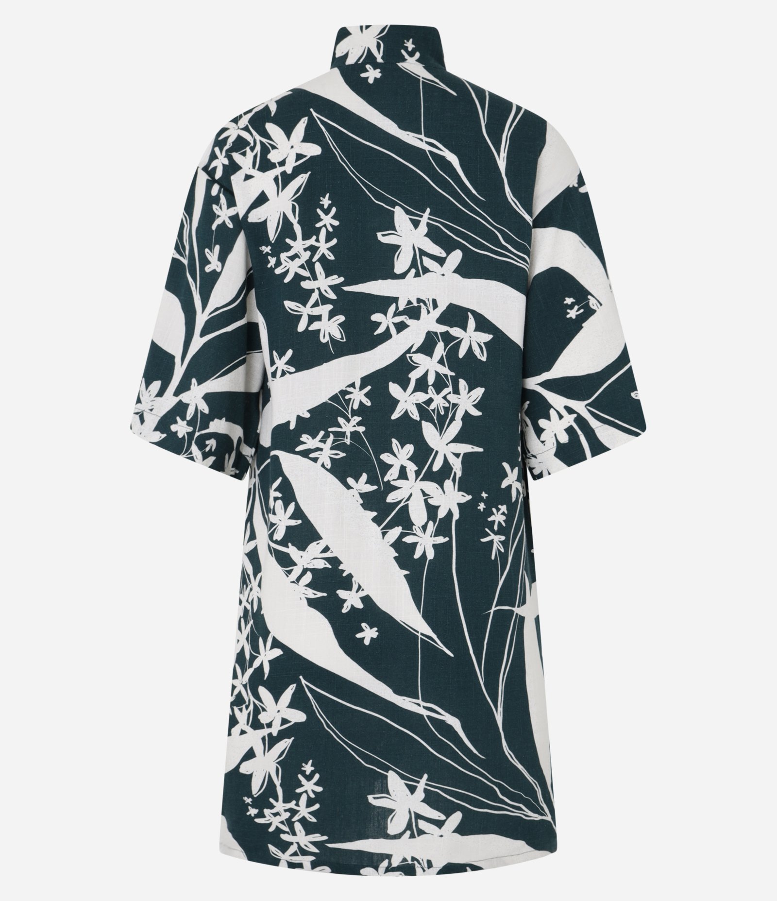 Vestido Curto em Viscolinho com Estampa Floral Verde 6