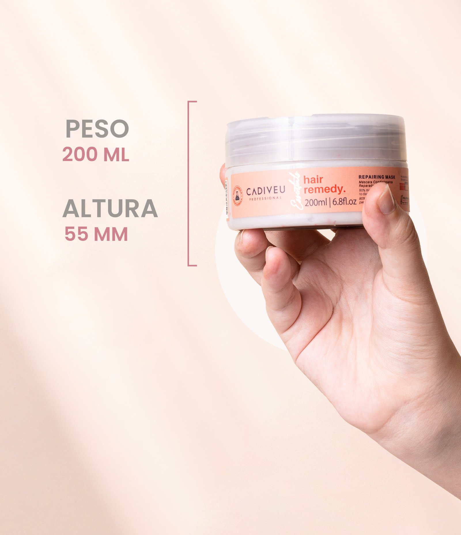 Máscara Reparação Hair Remedy Cadiveu Professional Essentials 200ml 10