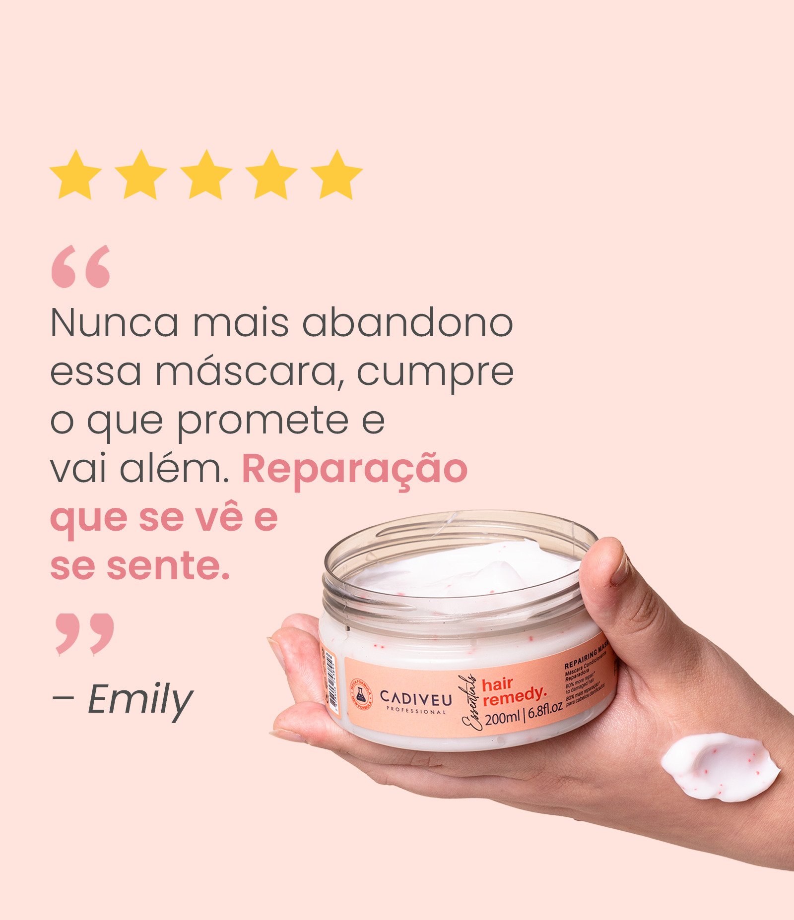 Máscara Reparação Hair Remedy Cadiveu Professional Essentials 200ml 7