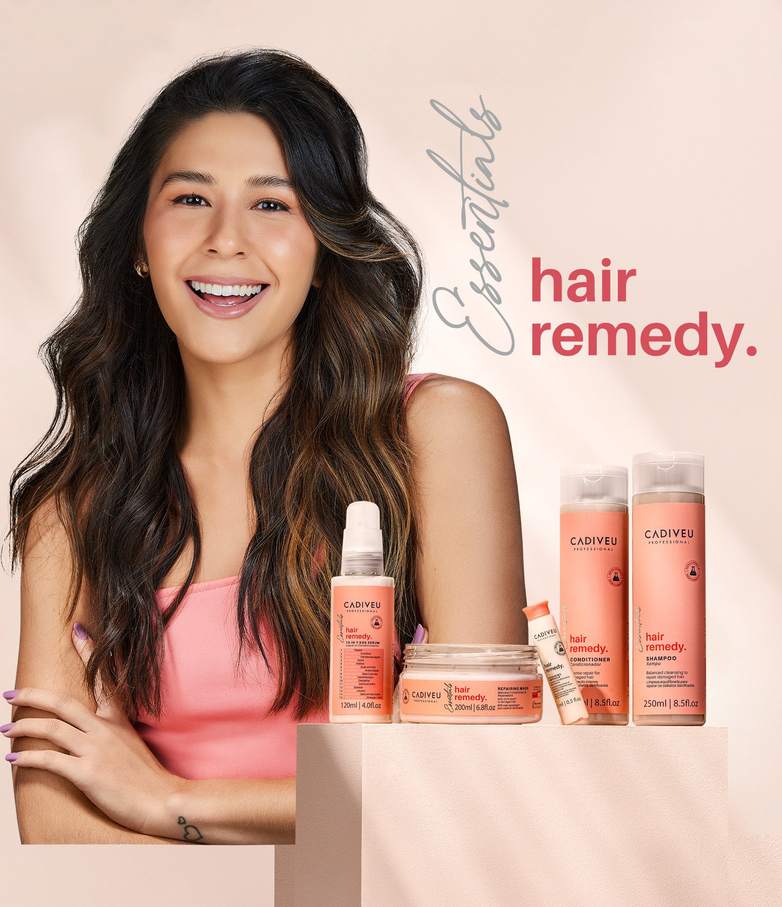 Máscara Reparação Hair Remedy Cadiveu Professional Essentials 200ml 9