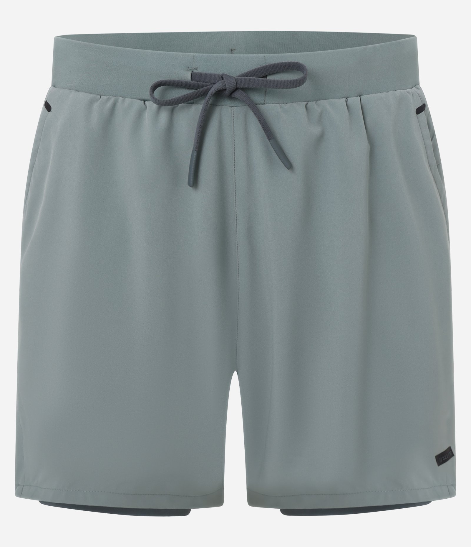 Bermuda Esportiva Corrida com Short de Compressão Verde 7