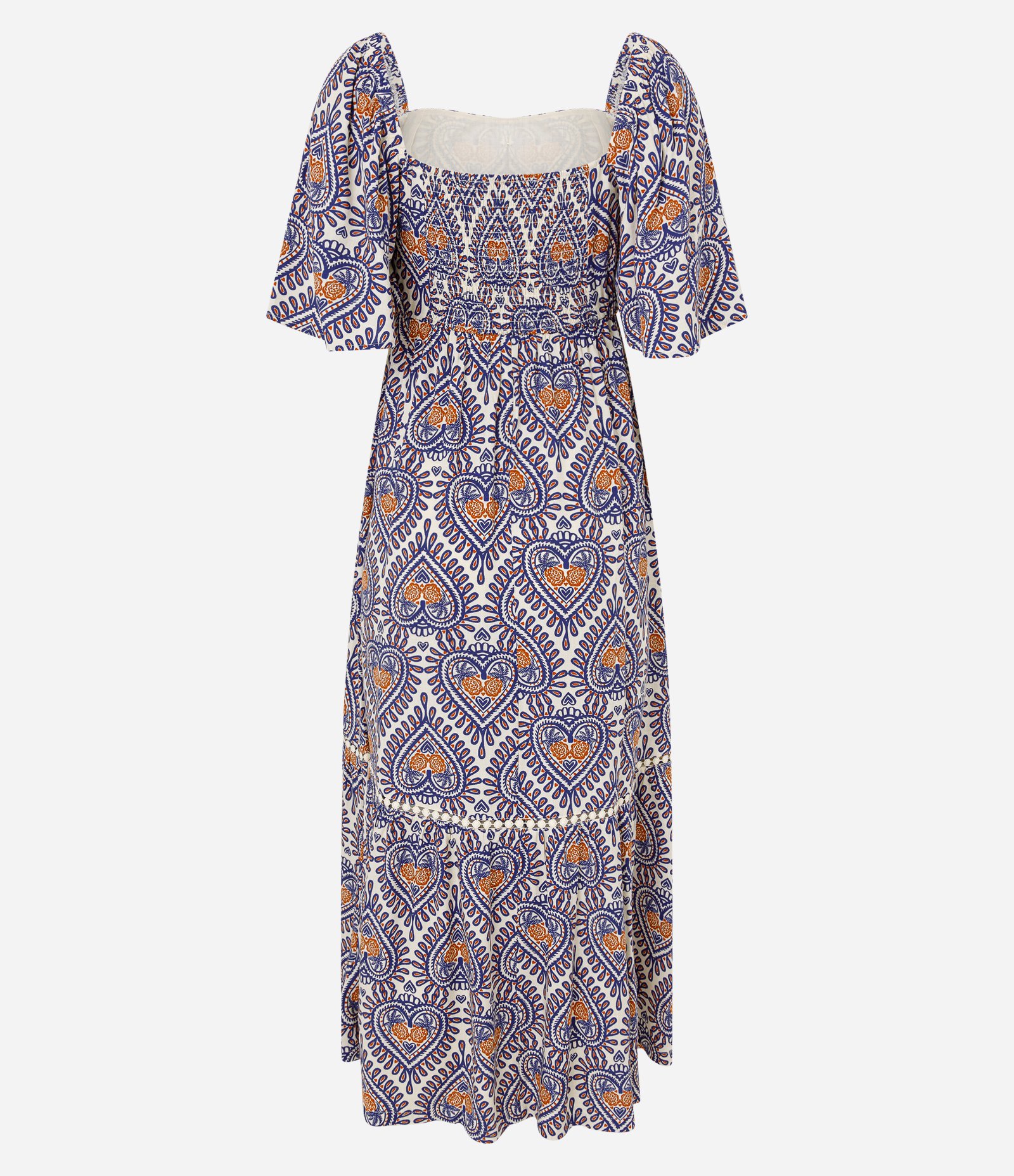 Vestido Long Midi em Viscose com Estampa de Abacaxi e Manga Evasê Multicores 9