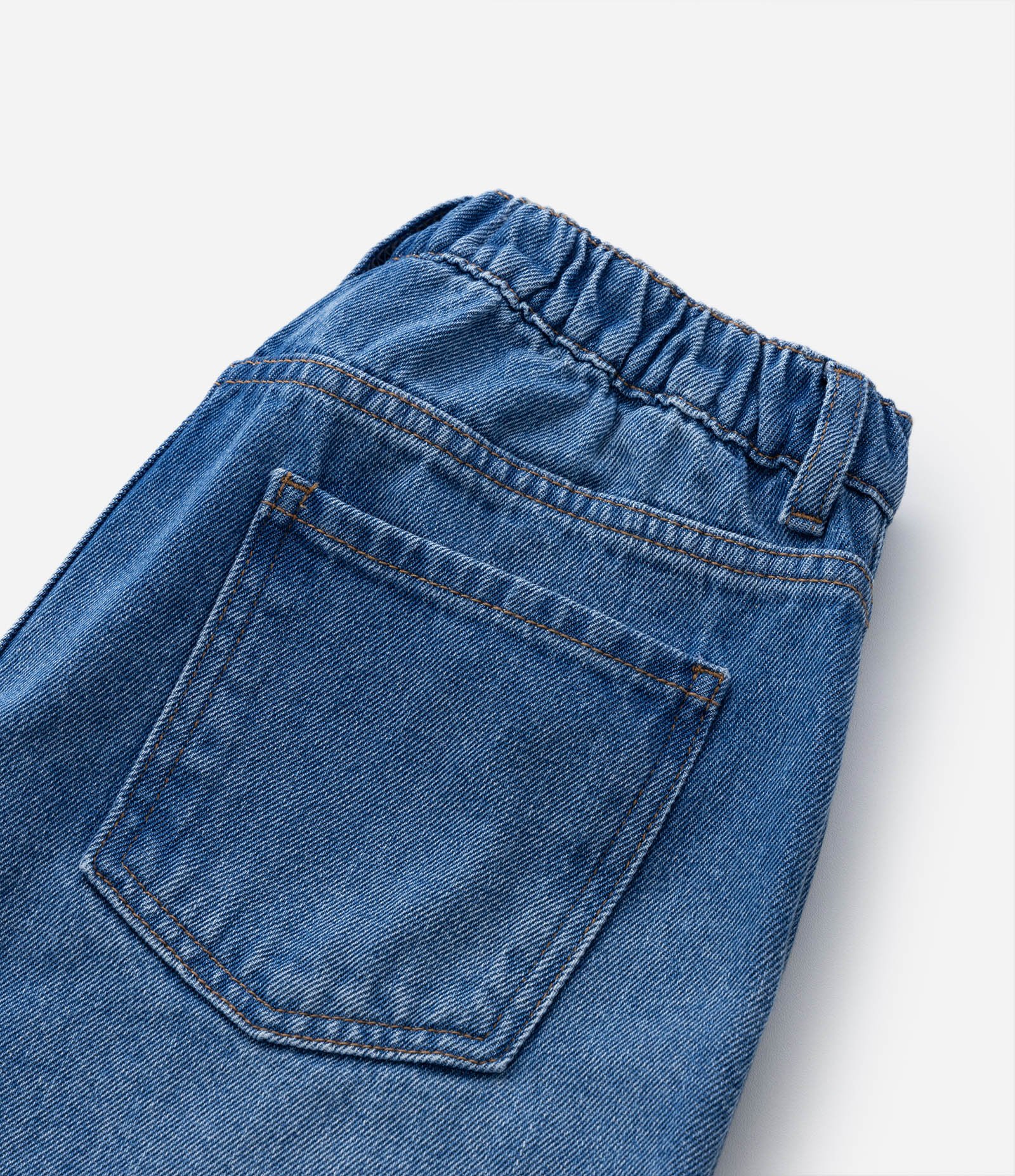 Calça Wide Leg Infantil em Jeans com Bolsinhos - Tam 5 a 14 Anos Azul 4