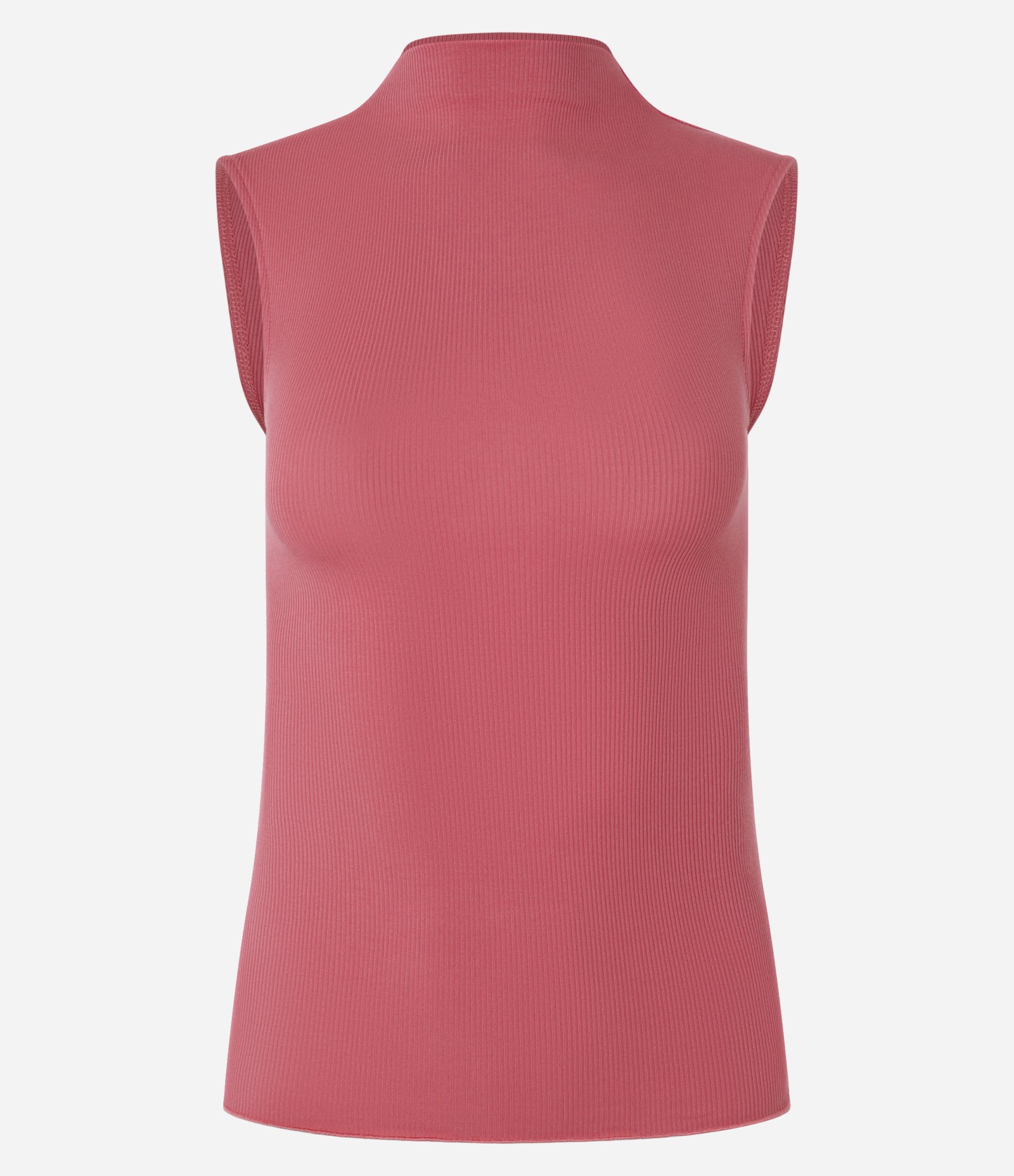 Blusa Sem Manga em Viscose com Gola Alta e Textura Canelada Rosa 5