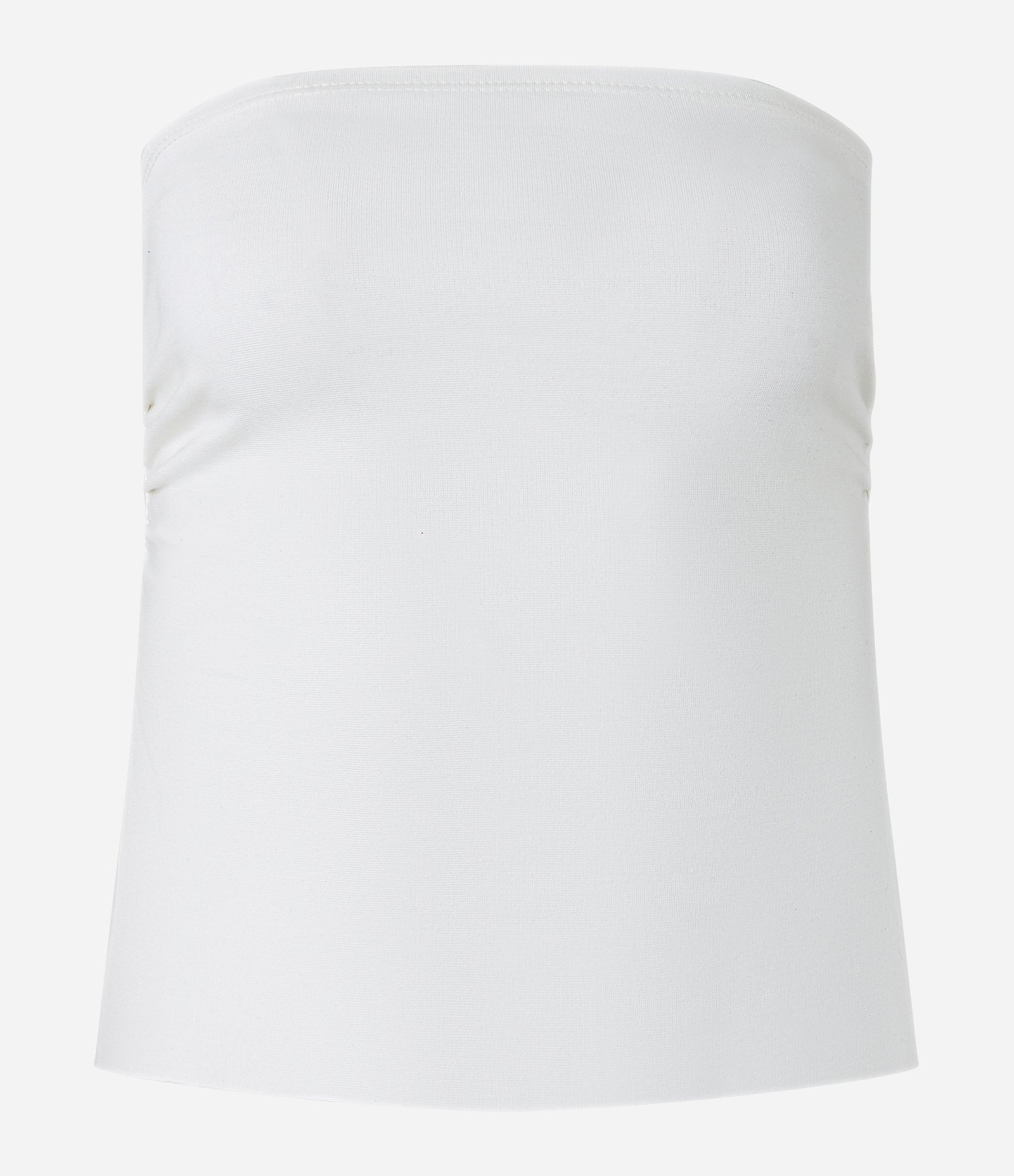 Blusa Cropped em Ponto Roma Tomara que Caia Branco 4
