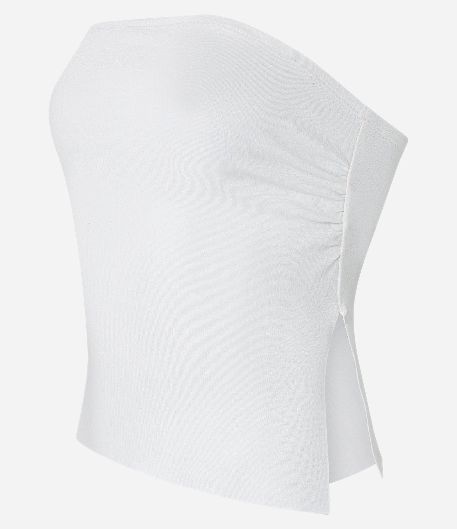 Blusa Cropped em Ponto Roma Tomara que Caia Branco 5