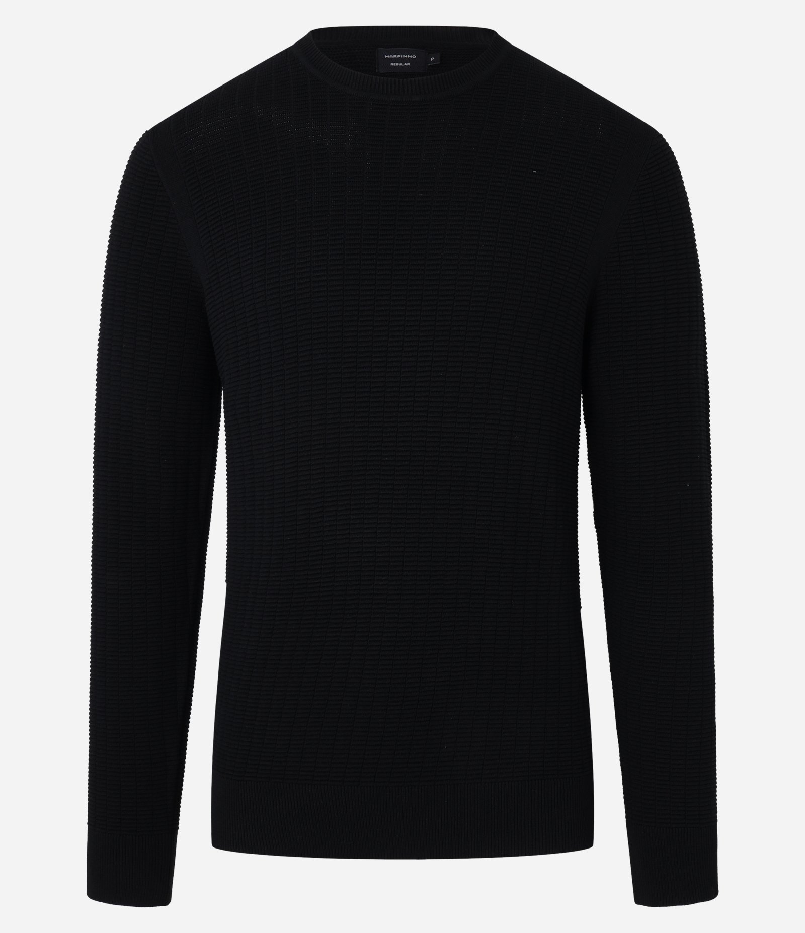 Suéter em Malha com Textura Xadrez Grid Preto 7