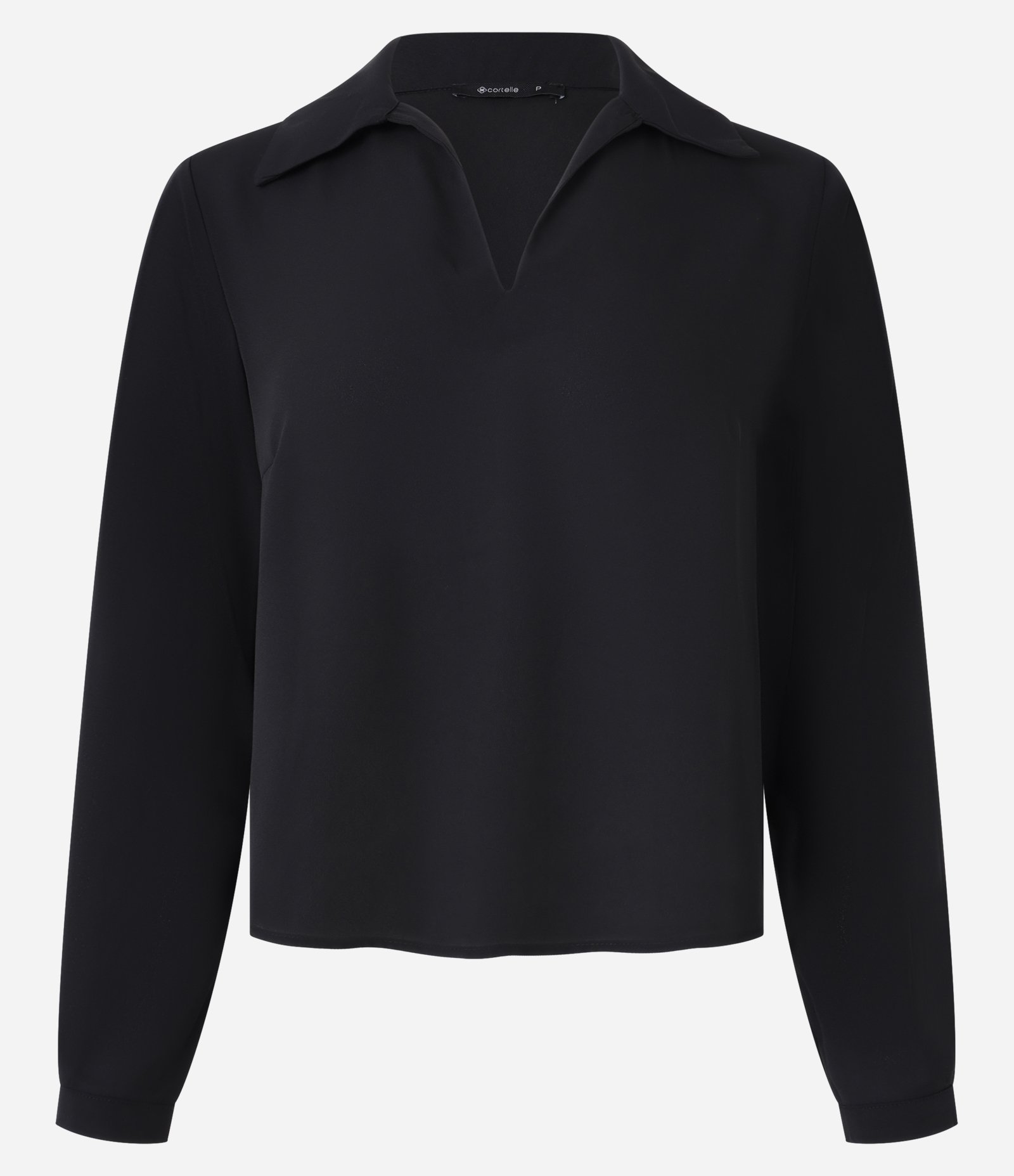 Blusa em Crepe com Gola Polo e Zíper Preto 5