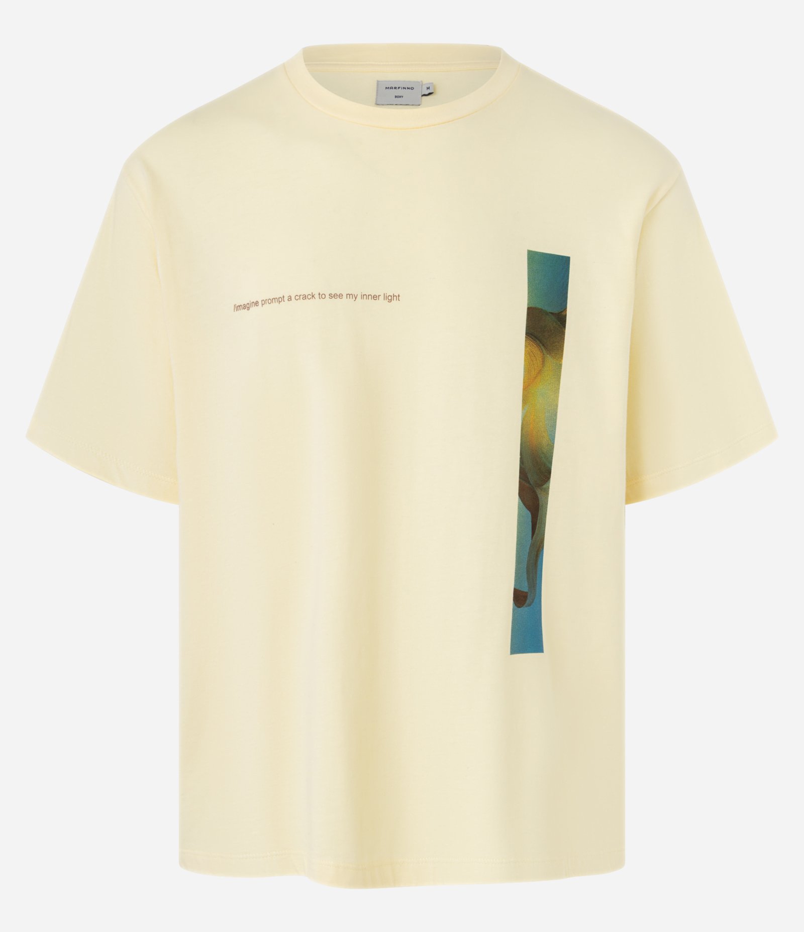 Camiseta Boxy em Algodão com Estampa Surrealismo Amarelo 5