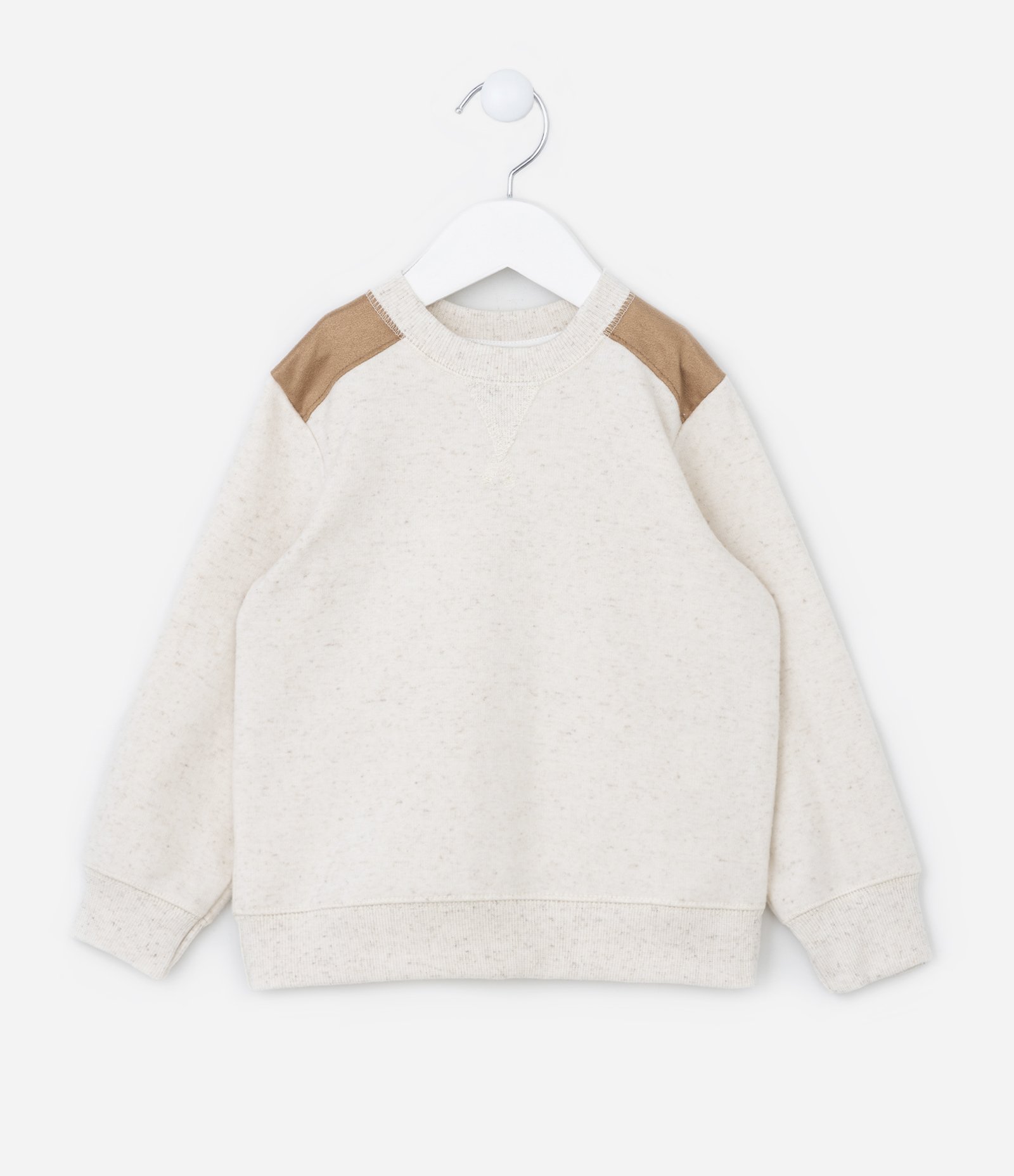 Blusão Infantil em Moletom com Forro Quentinho - Tam 1 a 5 Anos Bege 1