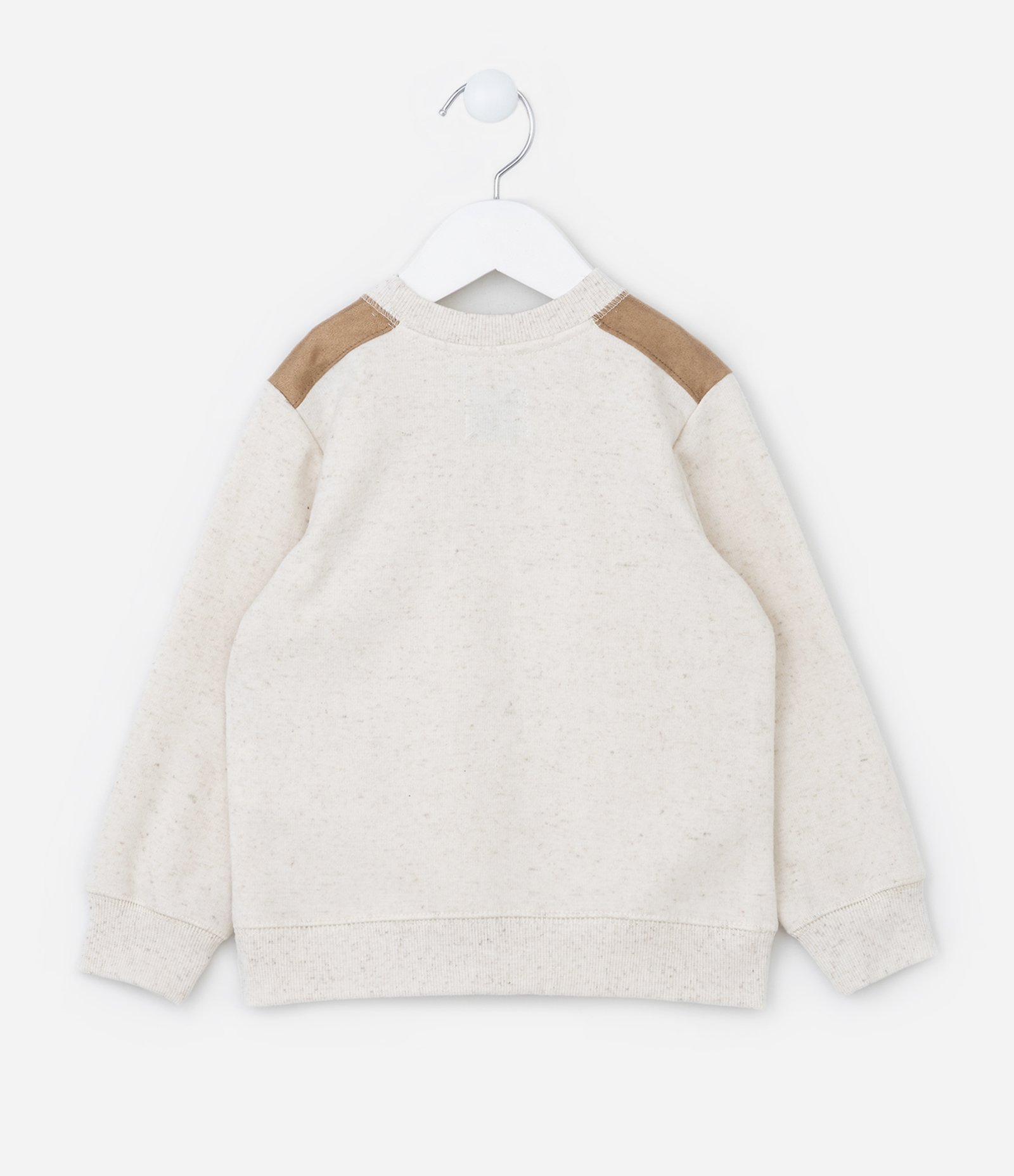 Blusão Infantil em Moletom com Forro Quentinho - Tam 1 a 5 Anos Bege 2