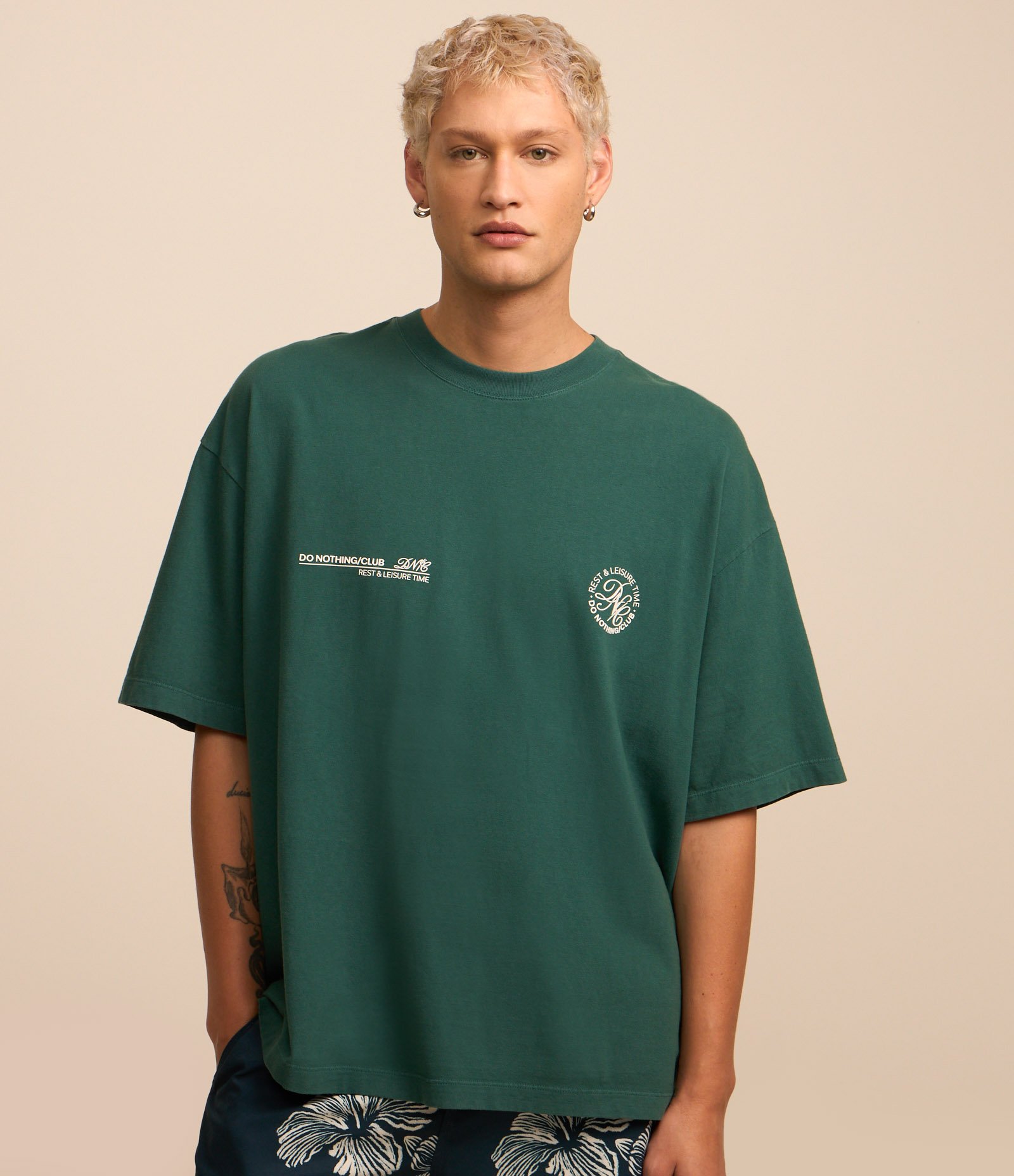 Camiseta Overboxy em Algodão com Estampa Lettering Verde 3