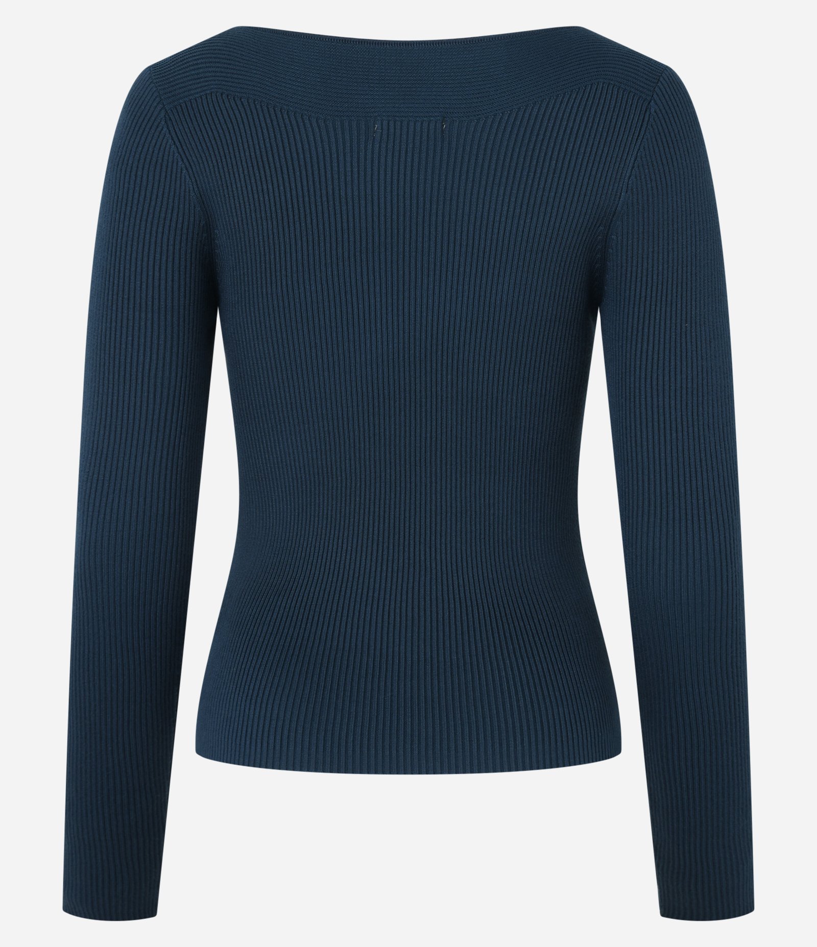 Blusa em Tricô com Gola Canoa e Textura Canelada Azul Petróleo 3