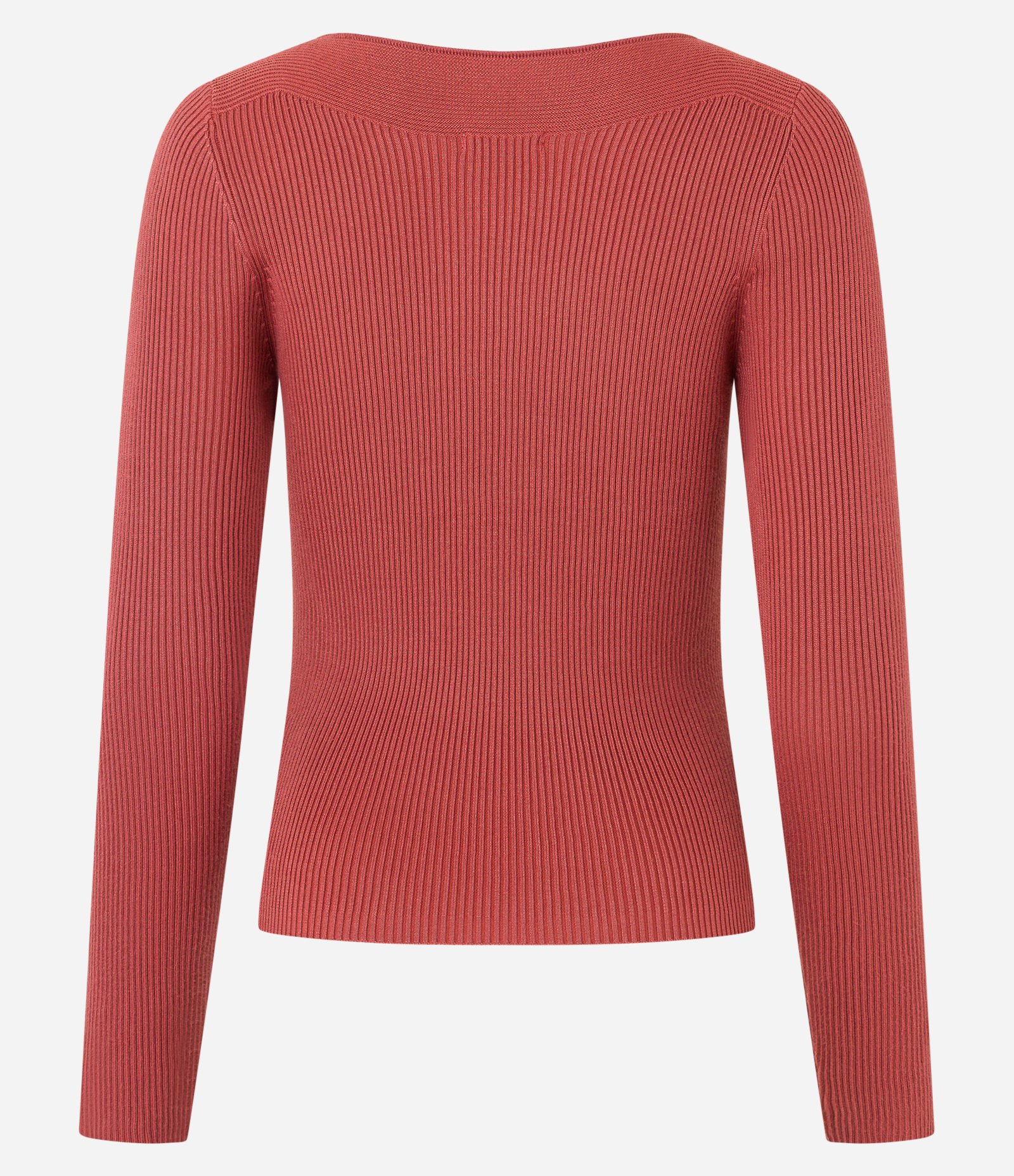 Blusa em Tricô com Gola Canoa e Textura Canelada Terracota 3