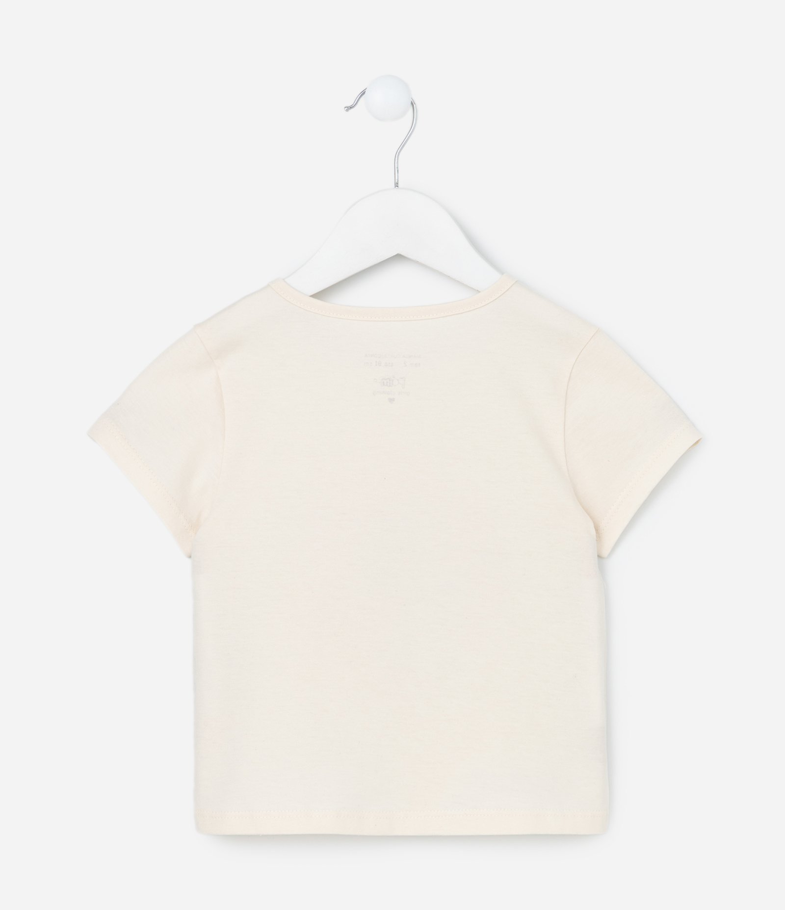 Blusa Infantil com Estampa Gatinho e Flor - Tam 1 a 5 Anos Bege 3