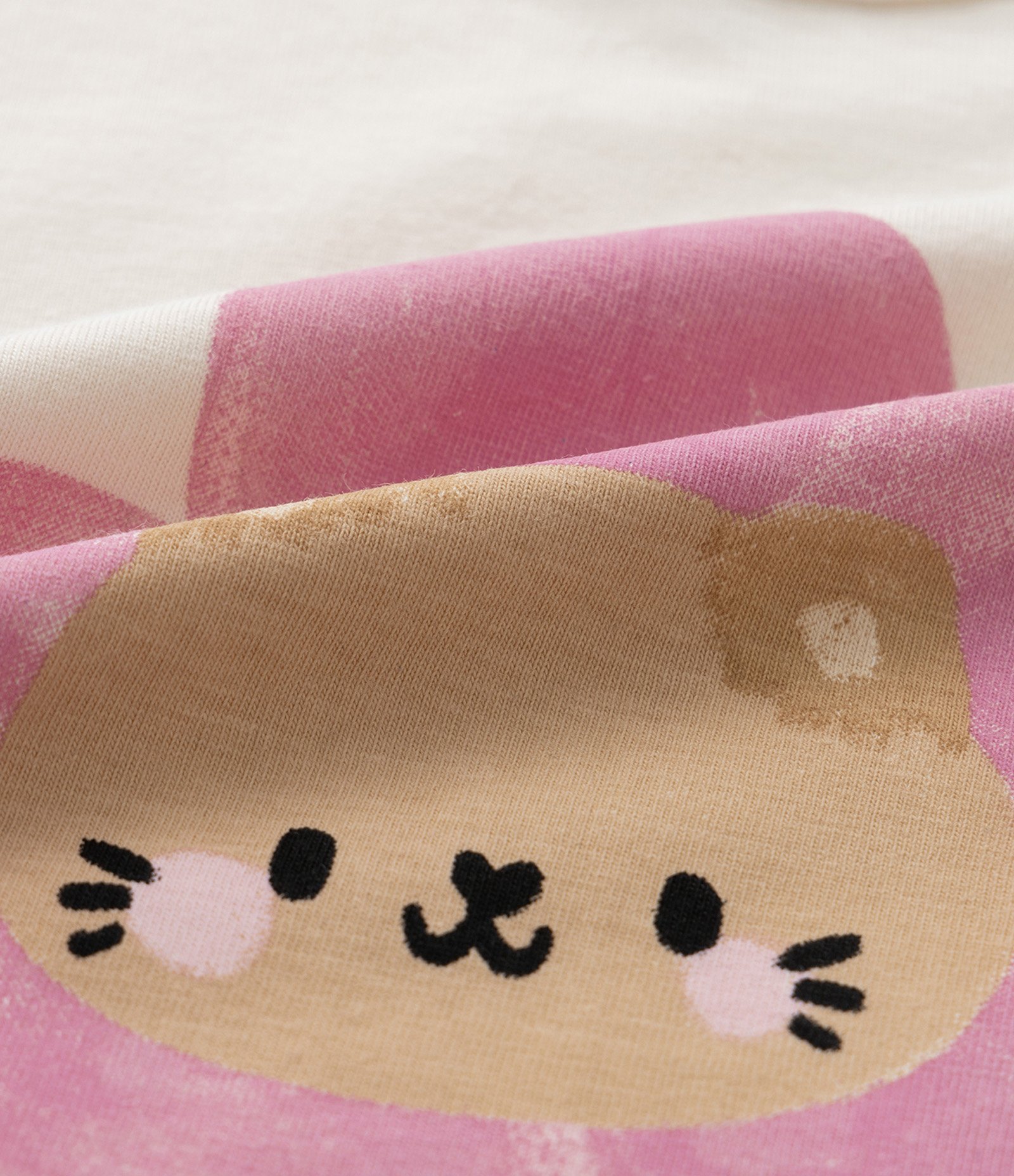 Blusa Infantil com Estampa Gatinho e Flor - Tam 1 a 5 Anos Bege 4