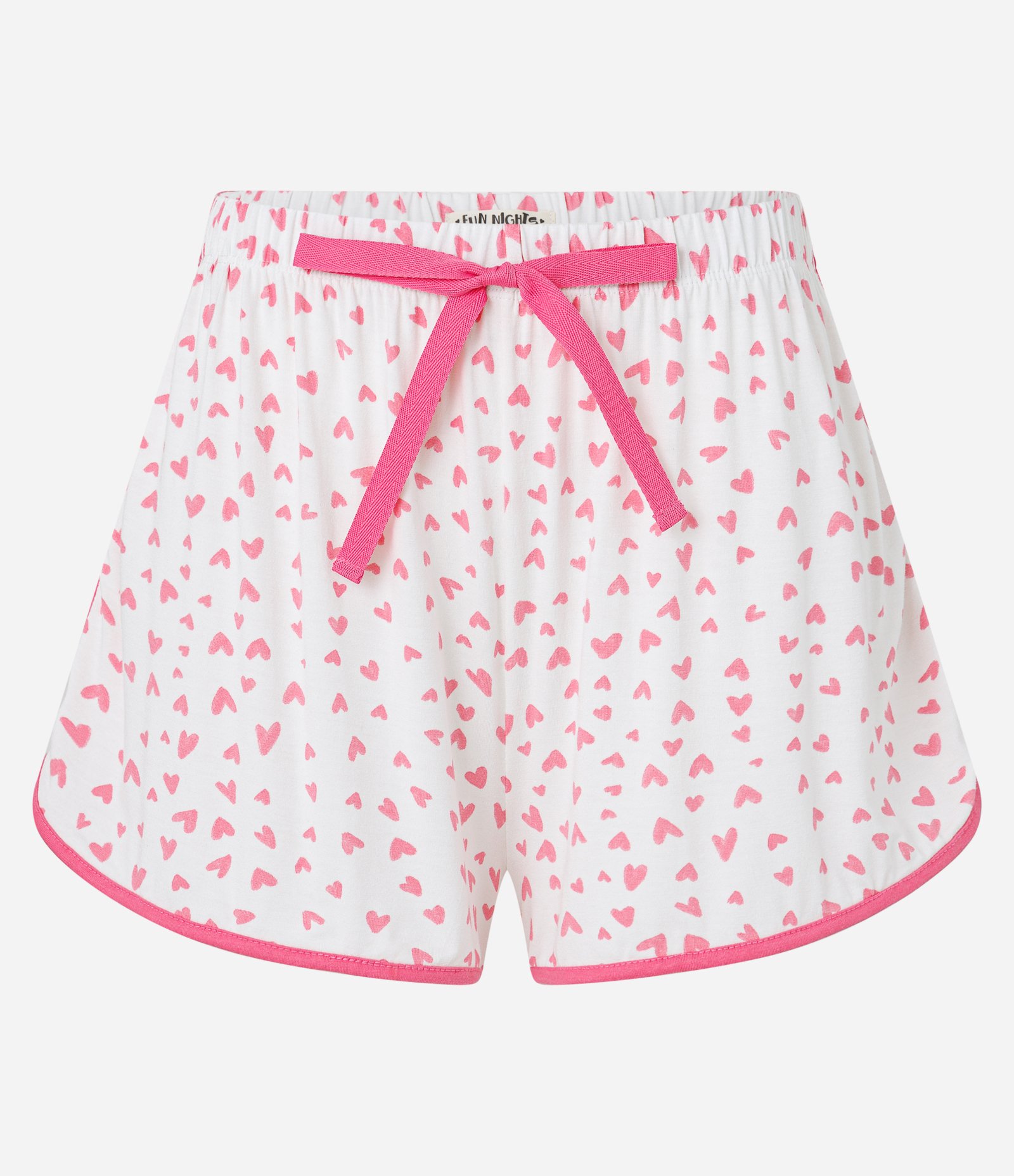 Short De Pijama em Viscose com Estampa de Coração Branco/Rosa 5