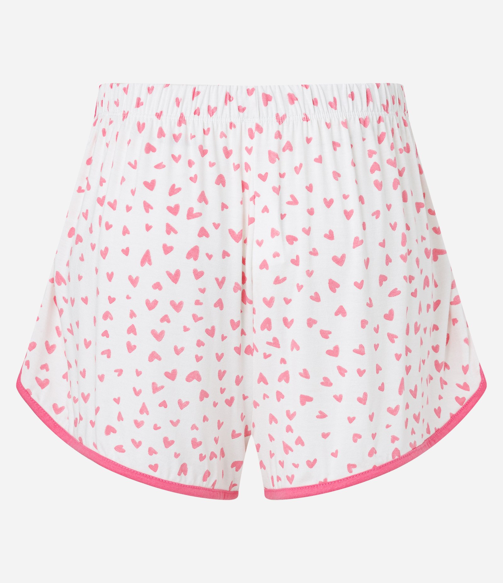 Short De Pijama em Viscose com Estampa de Coração Branco/Rosa 6
