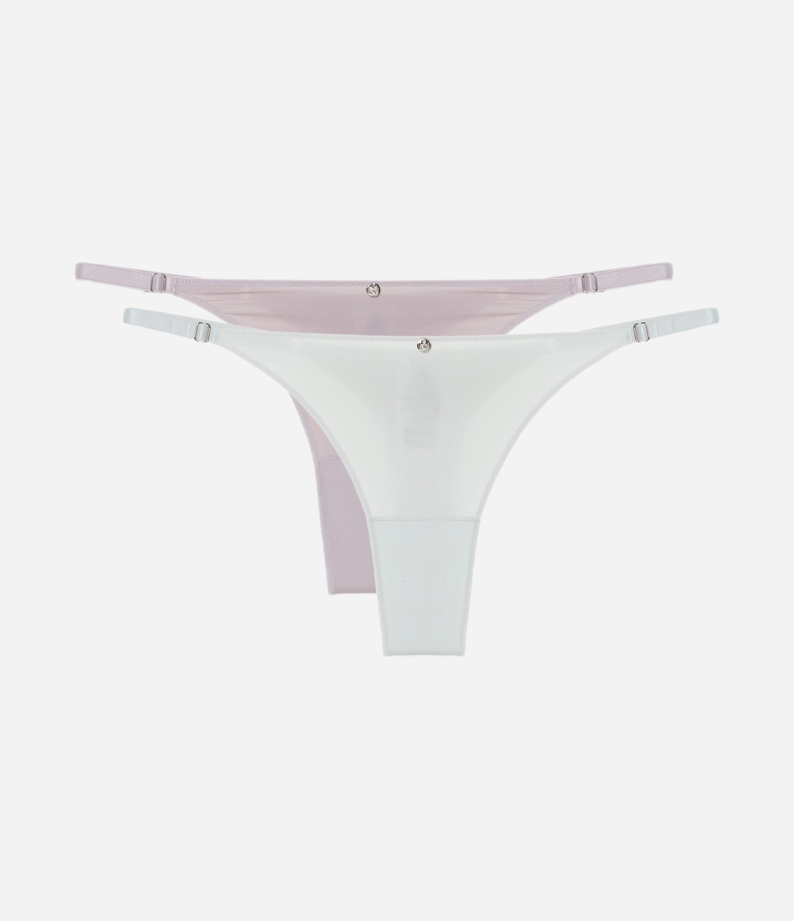 Kit 02 Calcinhas String Fio Duplo em Microfibra Verde/Lilás 1