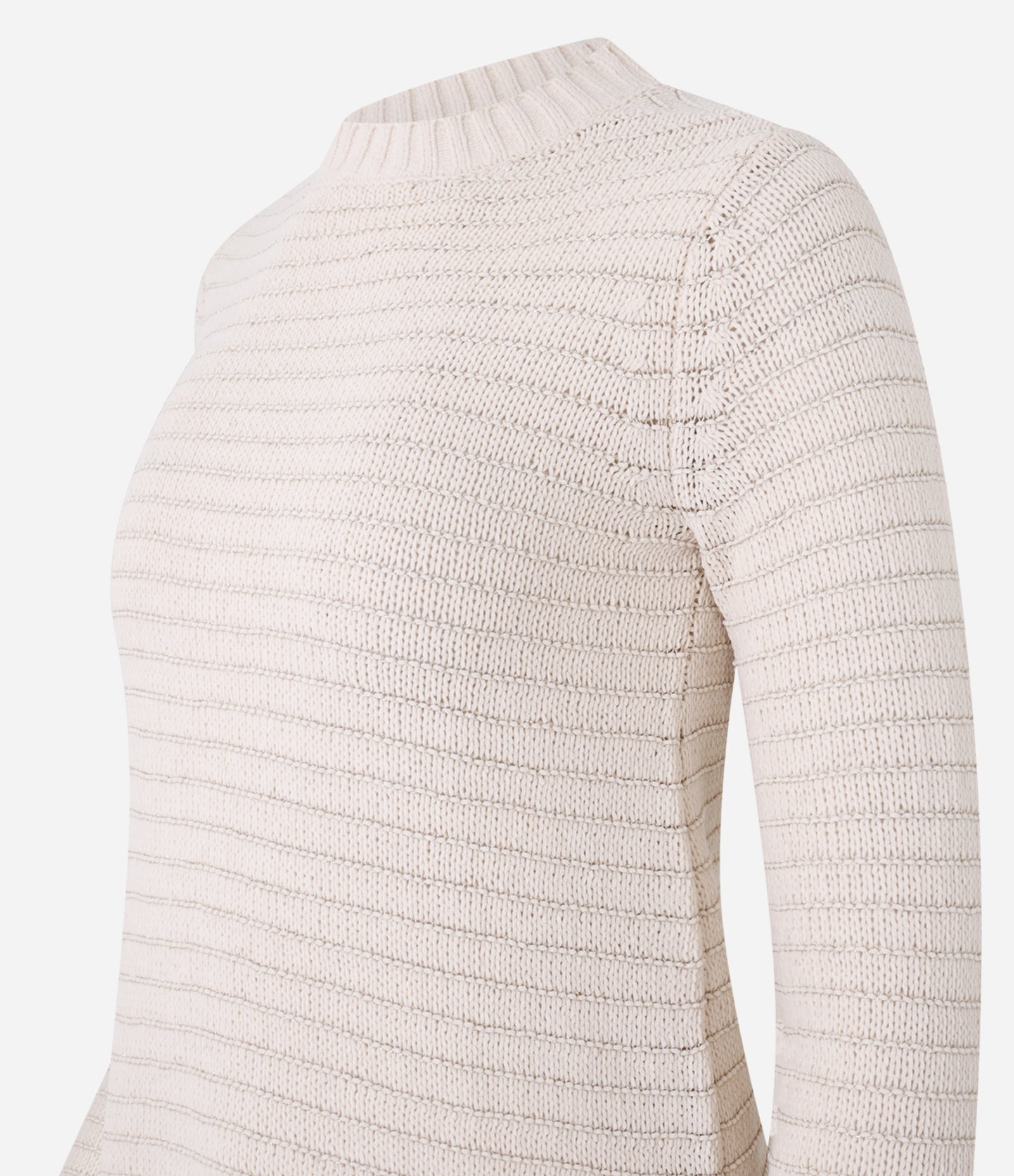 Suéter Slim em Chenille com Fenda Lateral e Fio Metalizado Rosa 2