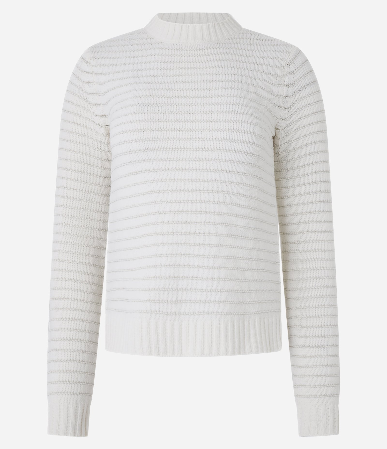 Suéter Slim em Chenille com Fenda Lateral e Fio Metalizado Branco 1